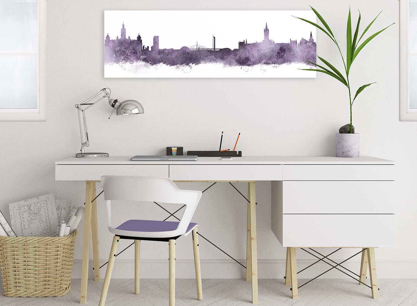 Glasgow Skyline Canvas Wall Art Print - 17 Colours Available - 94cm wide - Picture 71 of 86
