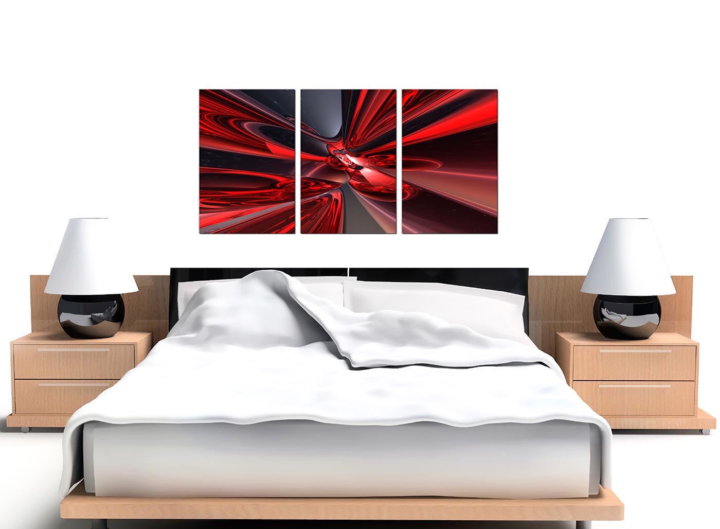 3 Piece Abstract Canvas Art Pictures Large Modern Red Wall Prints 3006