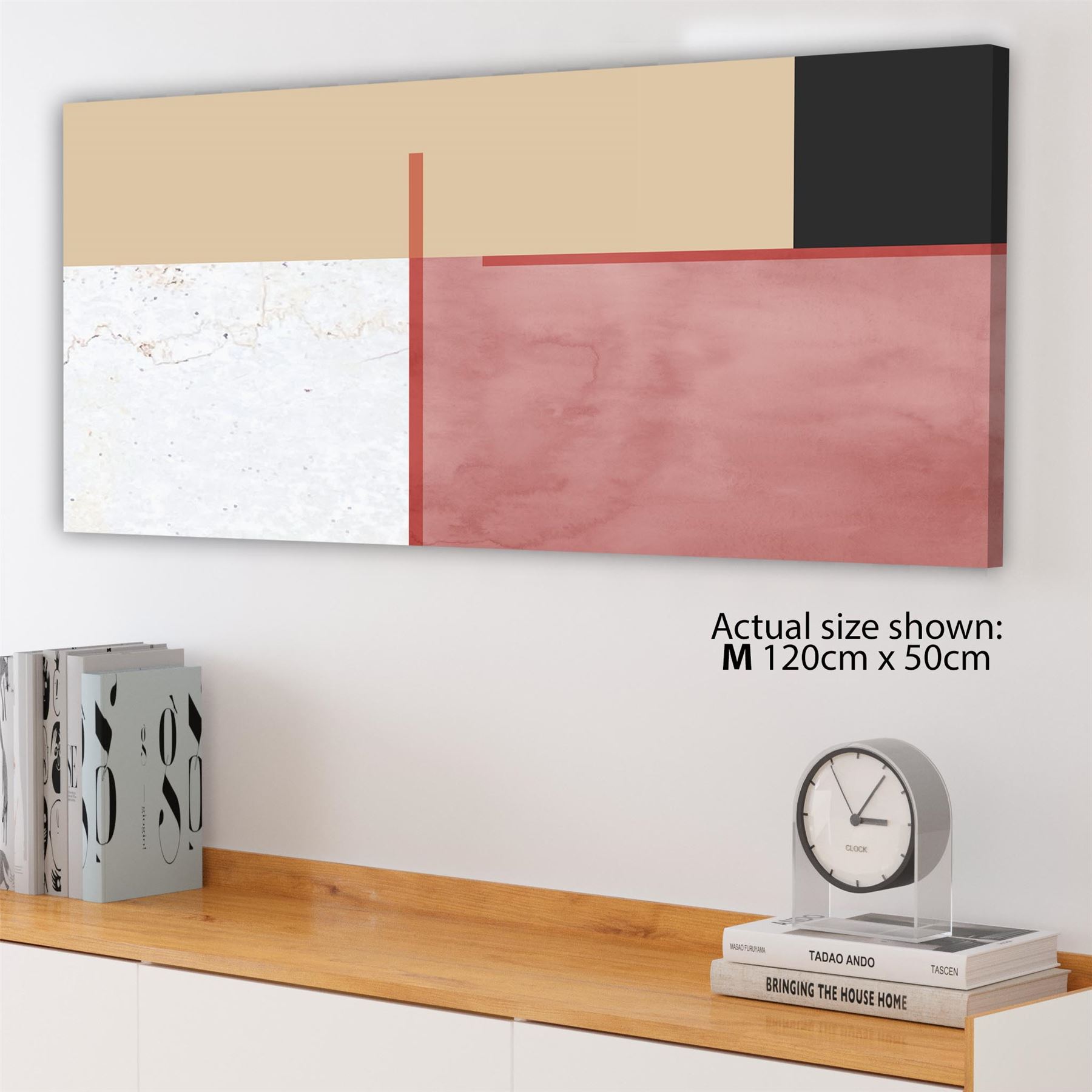 Abstract Blush Pink Black Watercolour Canvas Art Prints - Picture 34 of 55