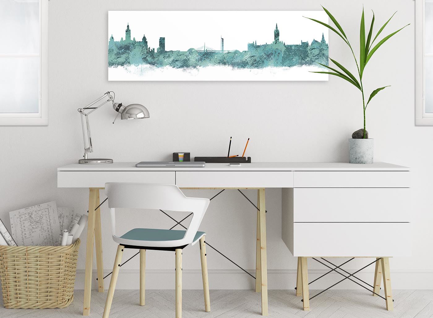 Glasgow Skyline Canvas Wall Art Print - 17 Colours Available - 94cm wide - Picture 86 of 86
