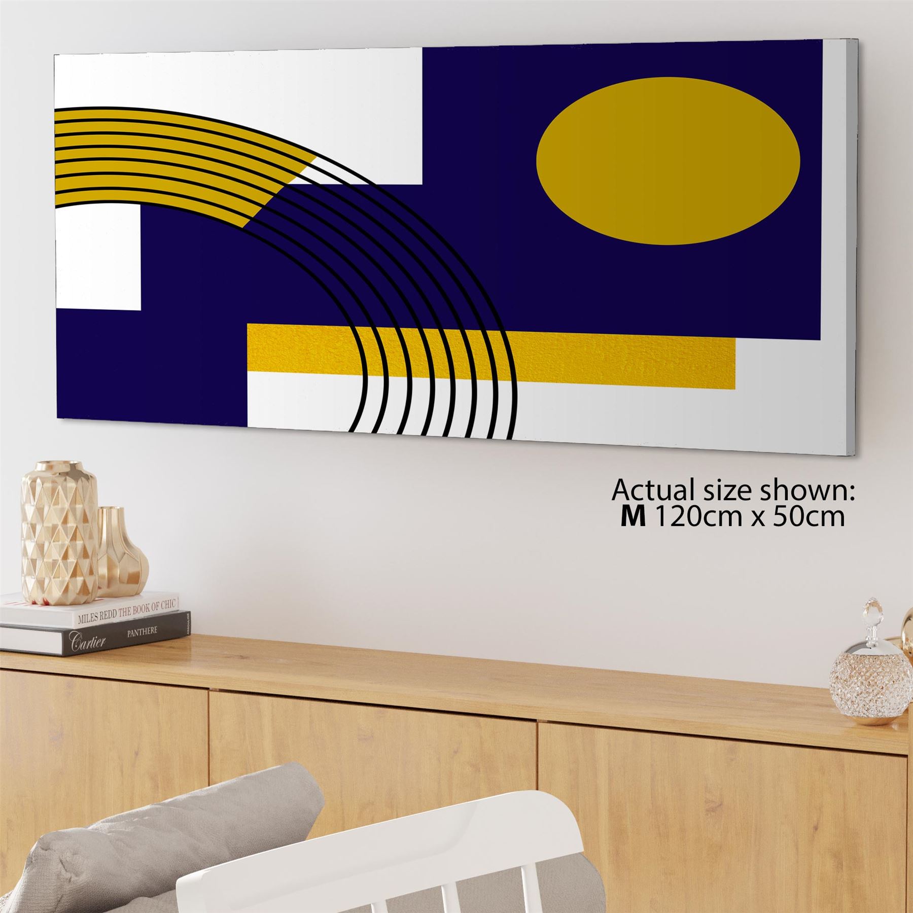 Blue Mustard Yellow Geometric Design Canvas Art Prints - Picture 33 of 54