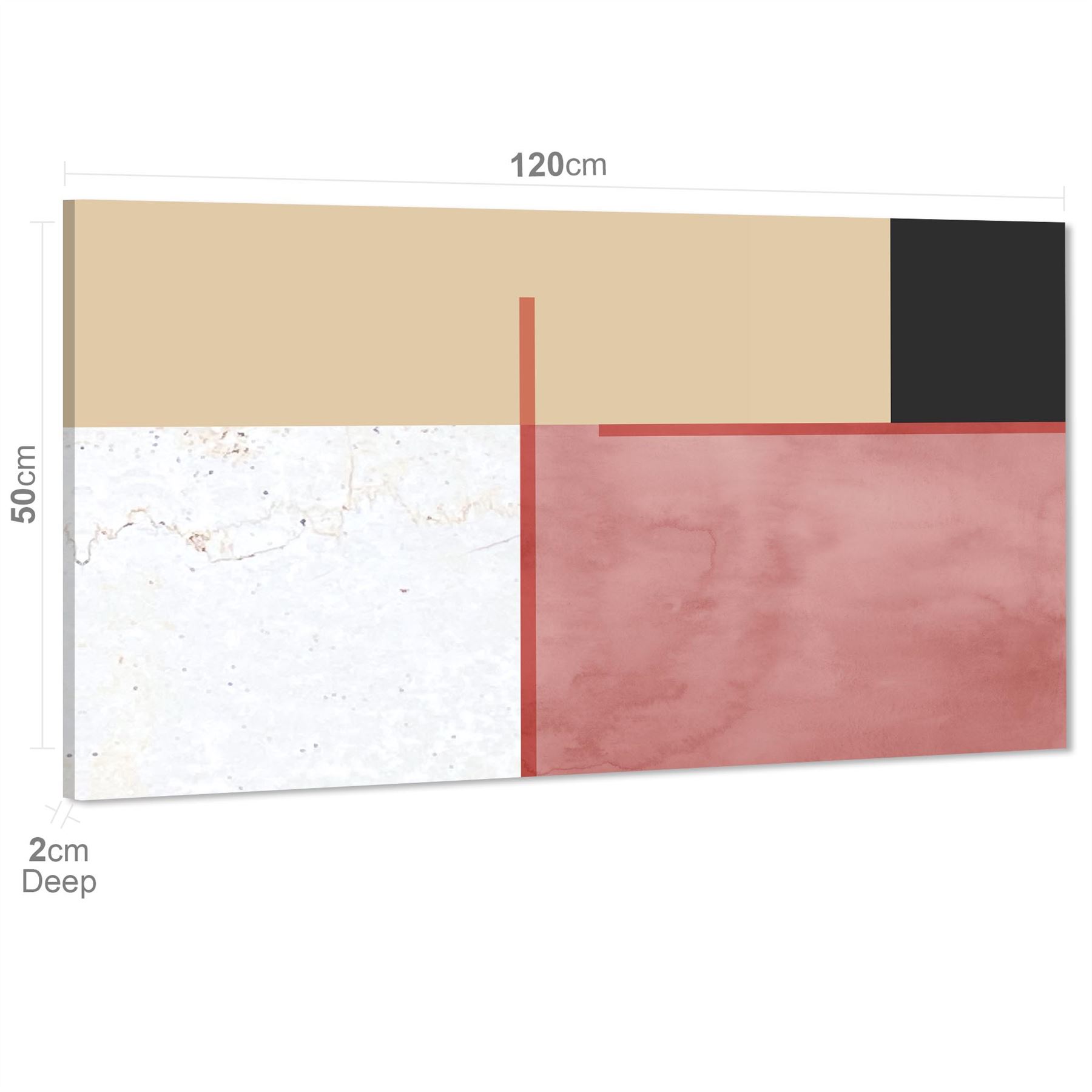 Abstract Blush Pink Black Watercolour Canvas Art Prints - Picture 35 of 55