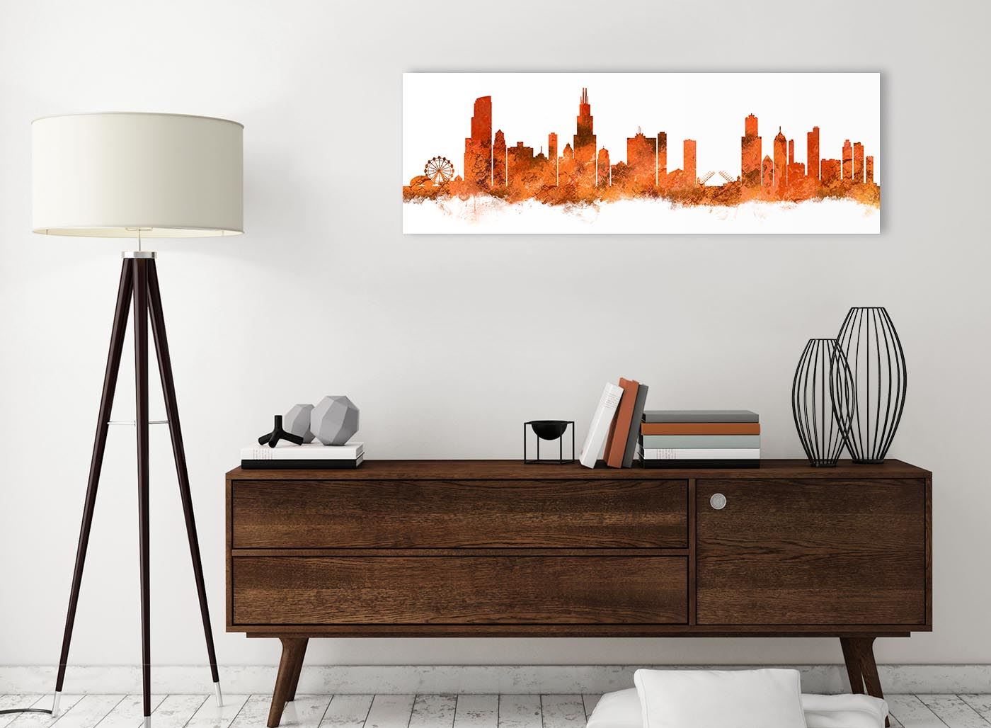 Chicago Skyline Leinwand Wandbild Kunstdruck - 17 Farben verfügbar - 94 cm breit - Bild 19 von 101