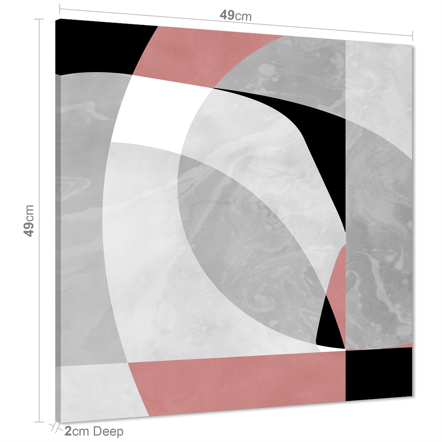 Abstract Pink Grey Watercolour Canvas Wall Art Print - Picture 5 of 55