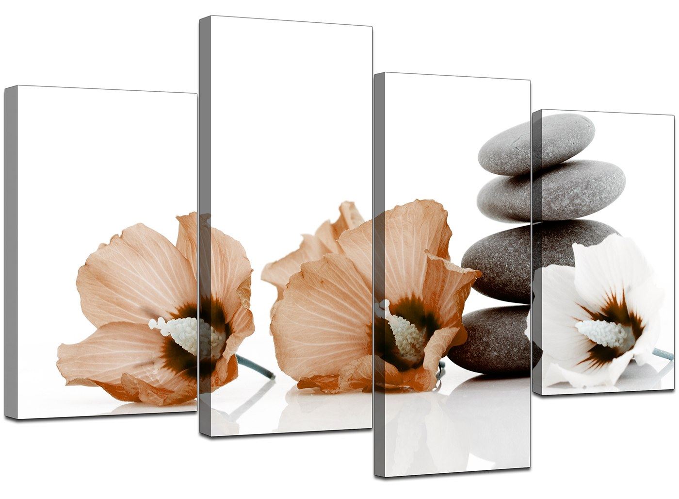 Large Brown Flower Floral Canvas Wall Art Pictures XL Prints Set 4073 5060327320736 eBay