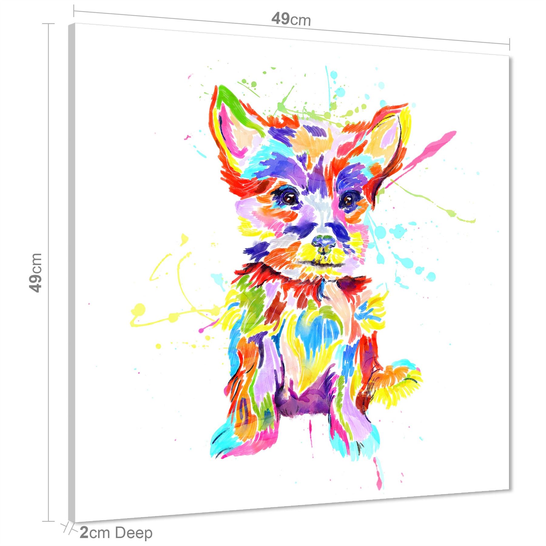Quadro arte da parete su tela cane animale domestico Yorkshire Terrier - multicolore - Foto 5 di 19