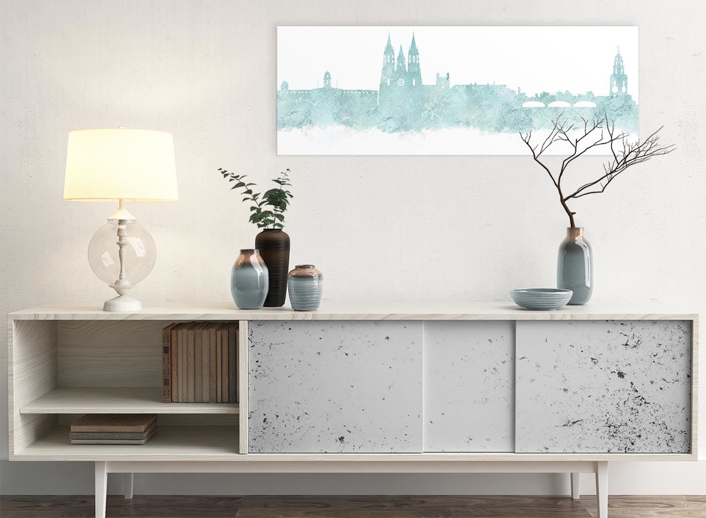 Cork Skyline Canvas Wall Art Print - 17 Colours Available - 94cm wide - Picture 31 of 86