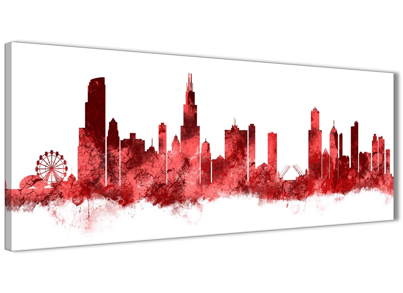 Chicago Skyline Leinwand Wandbild Kunstdruck - 17 Farben verfügbar - 94 cm breit - Bild 84 von 101