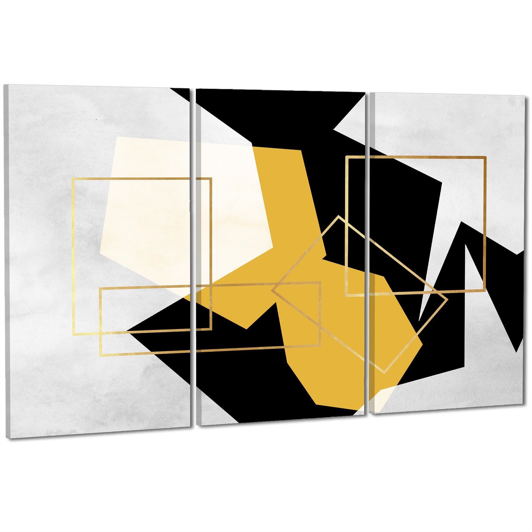 Mustard Yellow Black Geometric Canvas Art Pictures - Picture 37 of 55