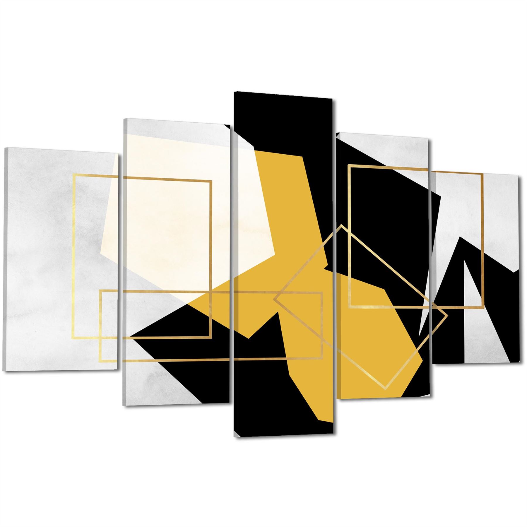Mustard Yellow Black Geometric Canvas Art Pictures - Picture 49 of 55