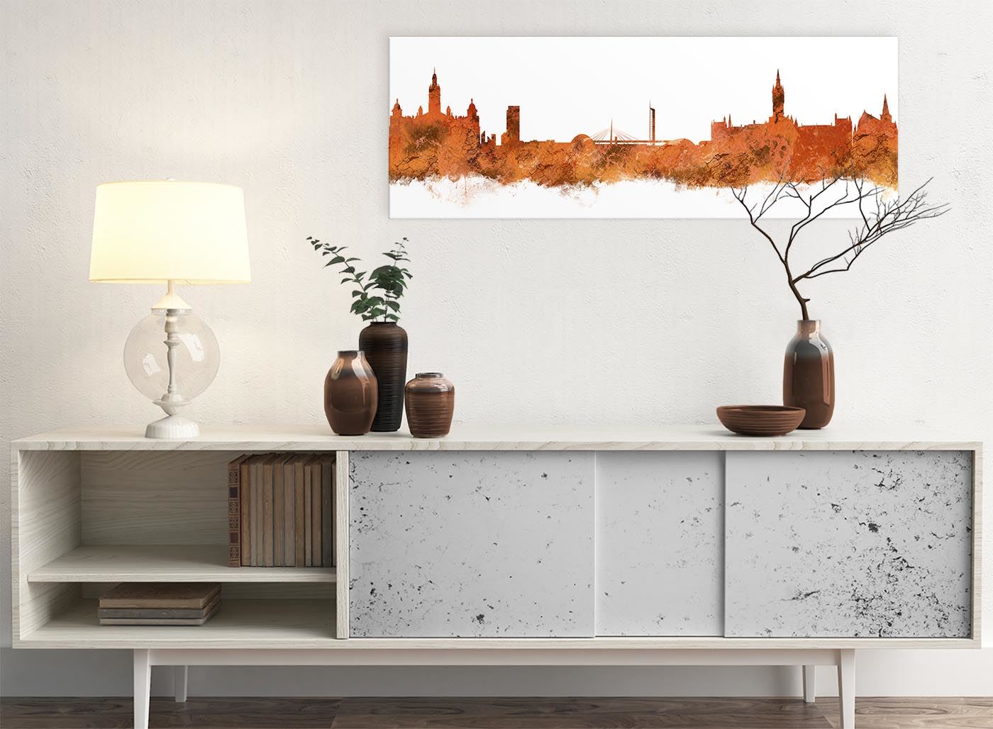 Glasgow Skyline Canvas Wall Art Print - 17 Colours Available - 94cm wide - Picture 20 of 86