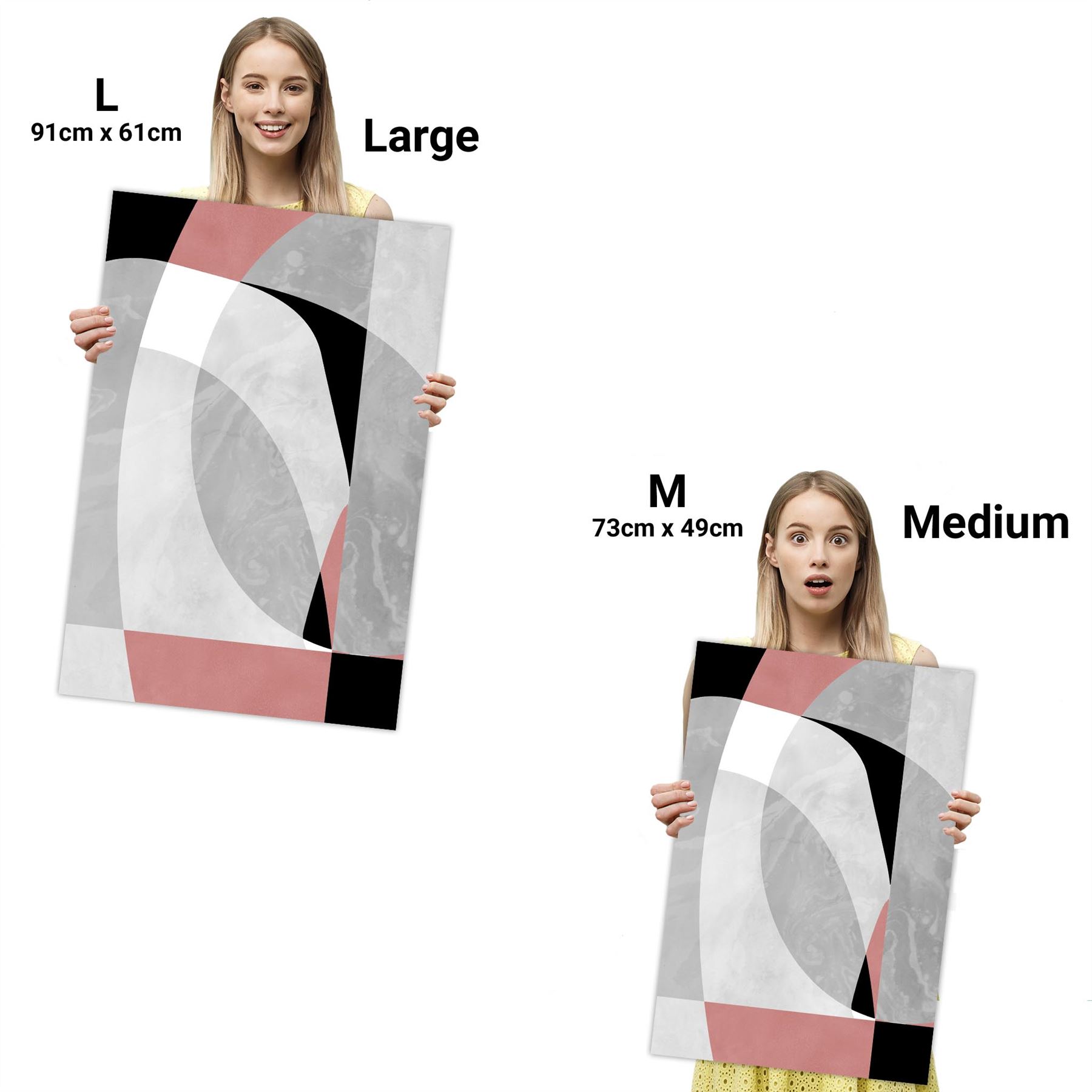 Abstract Pink Grey Watercolour Canvas Wall Art Print - Picture 30 of 55