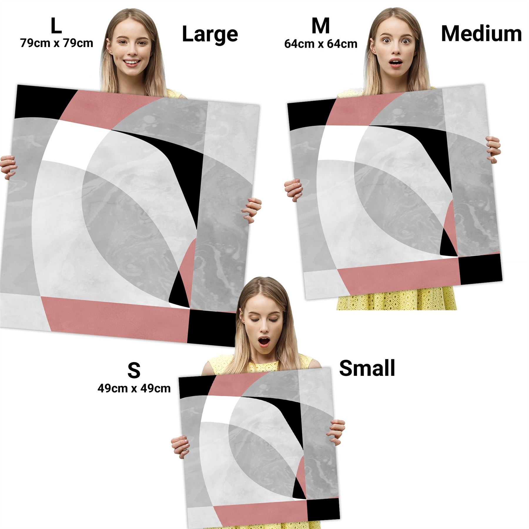 Abstract Pink Grey Watercolour Canvas Wall Art Print - Picture 24 of 55