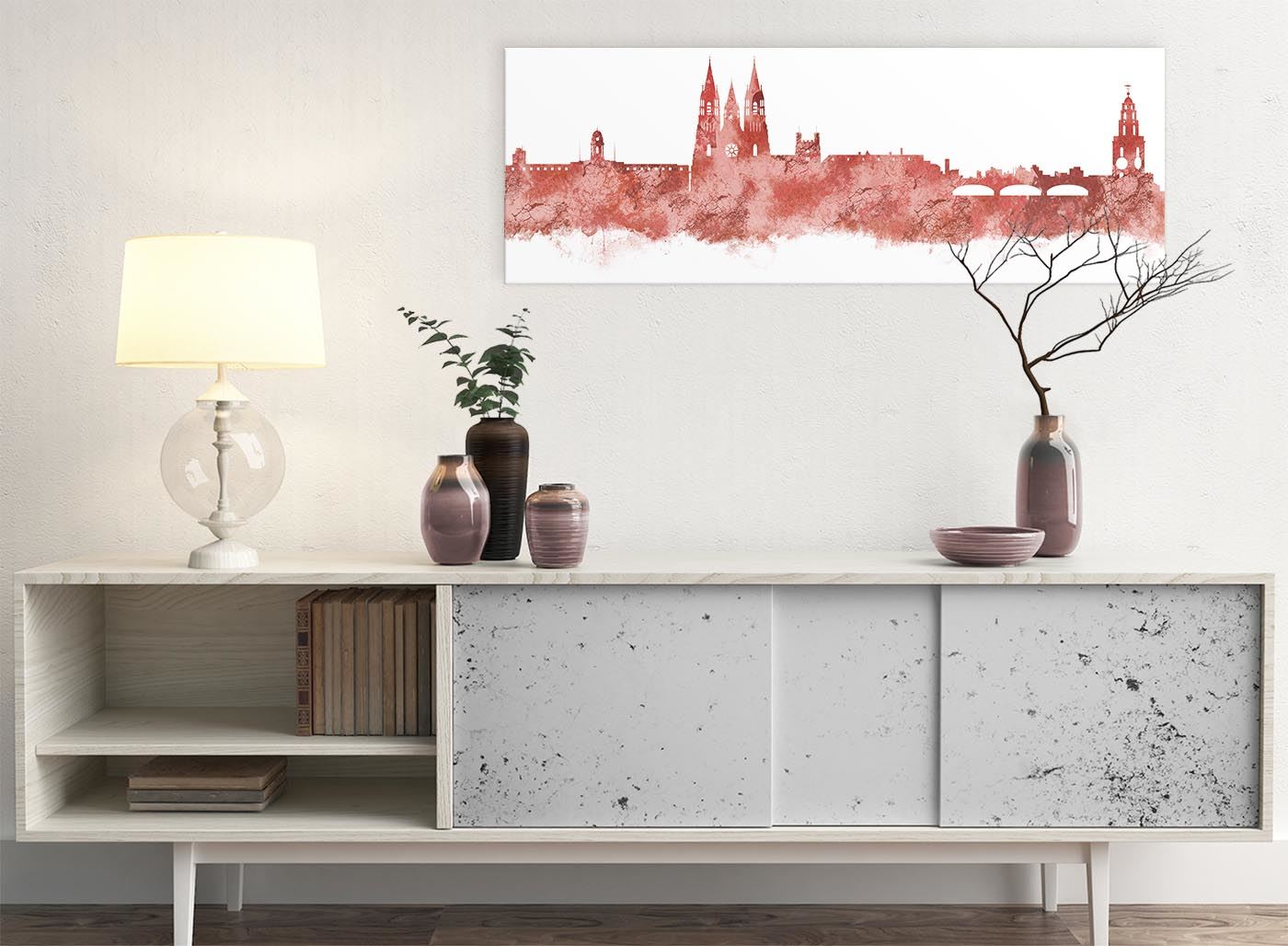 Cork Skyline Canvas Wall Art Print - 17 Colours Available - 94cm wide - Picture 26 of 86