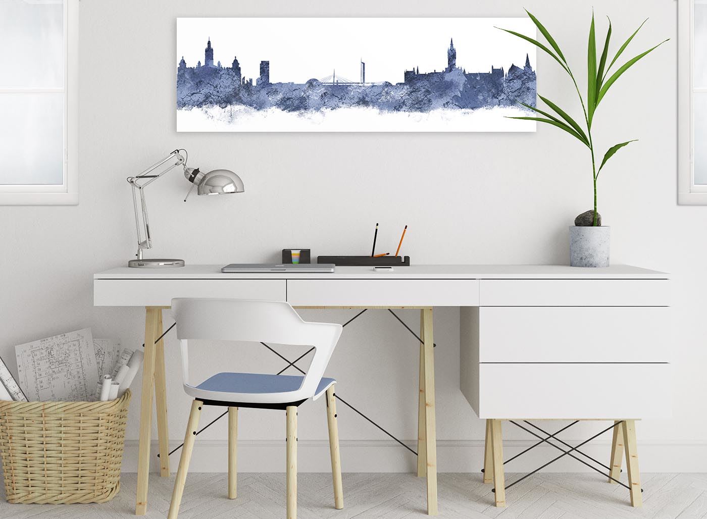 Glasgow Skyline Canvas Wall Art Print - 17 Colours Available - 94cm wide - Picture 6 of 86