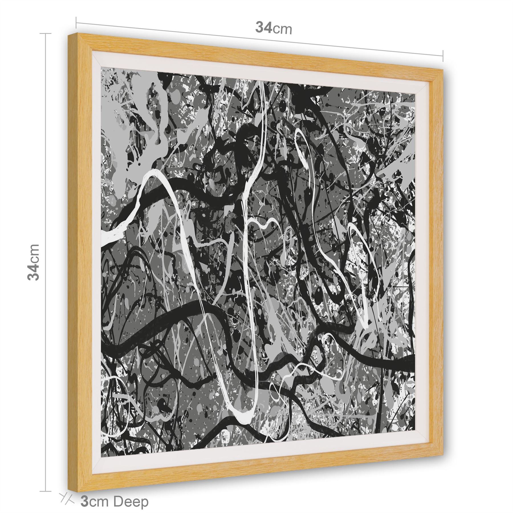 Abstract Black White Artwork Framed Wall Art Picture | eBay