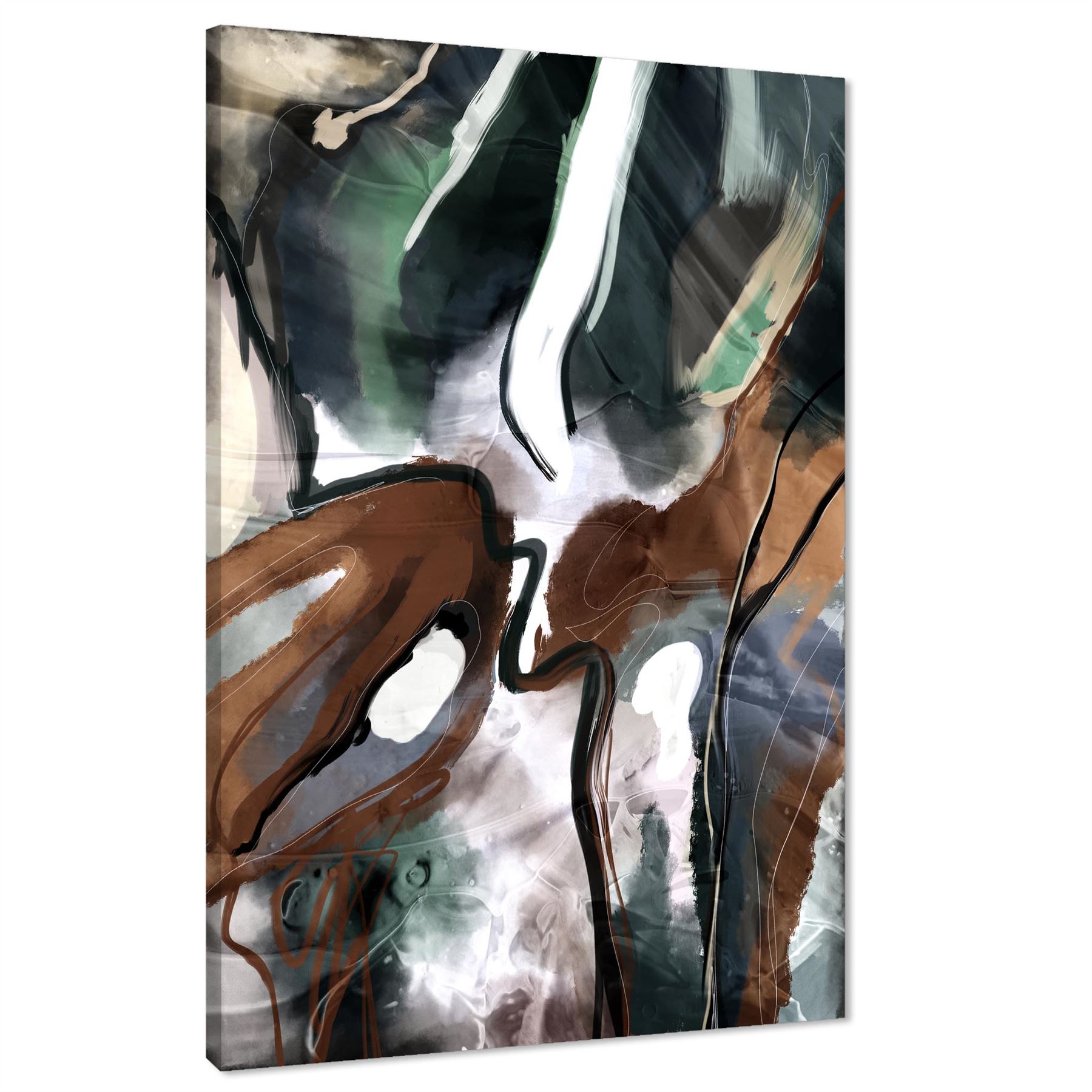 Abstract Brown Green Graphic Framed Art Prints - Picture 14 of 55