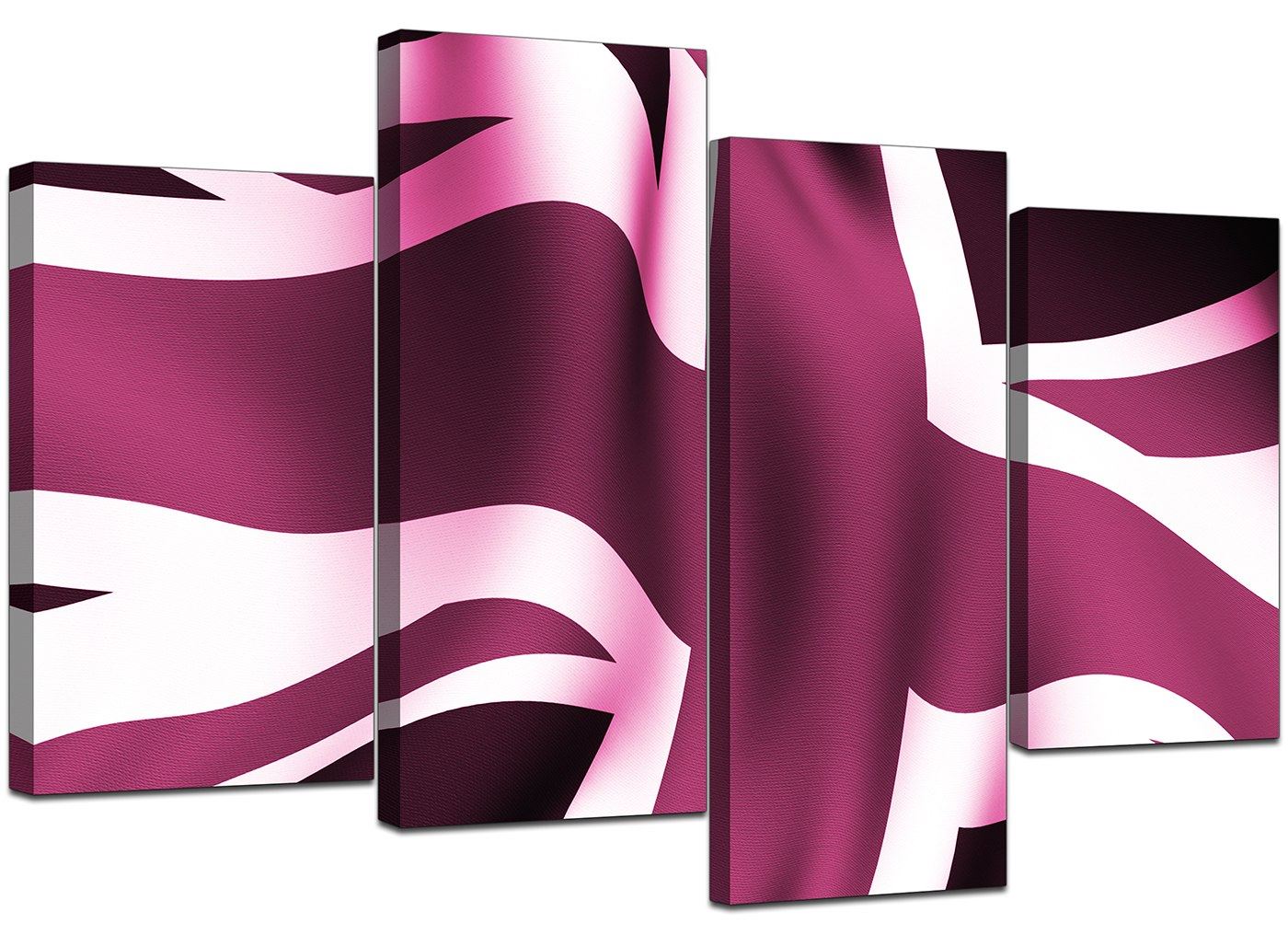 Abstract Plum Canvas Wall Art Pictures 130cm Wide Set 4 Prints XL 4009