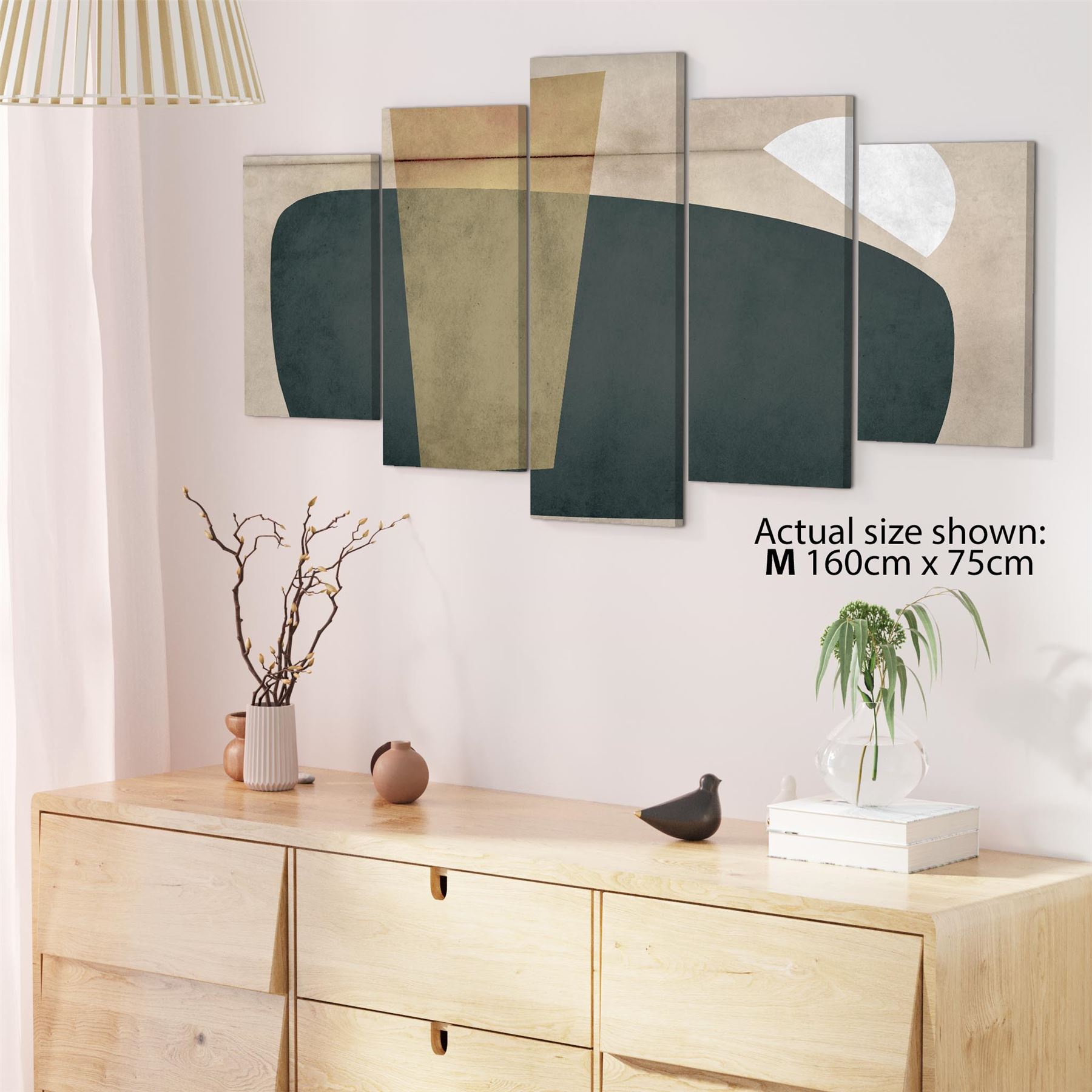 Abstract Beige Green Watercolour Canvas Art Prints - Picture 52 of 55