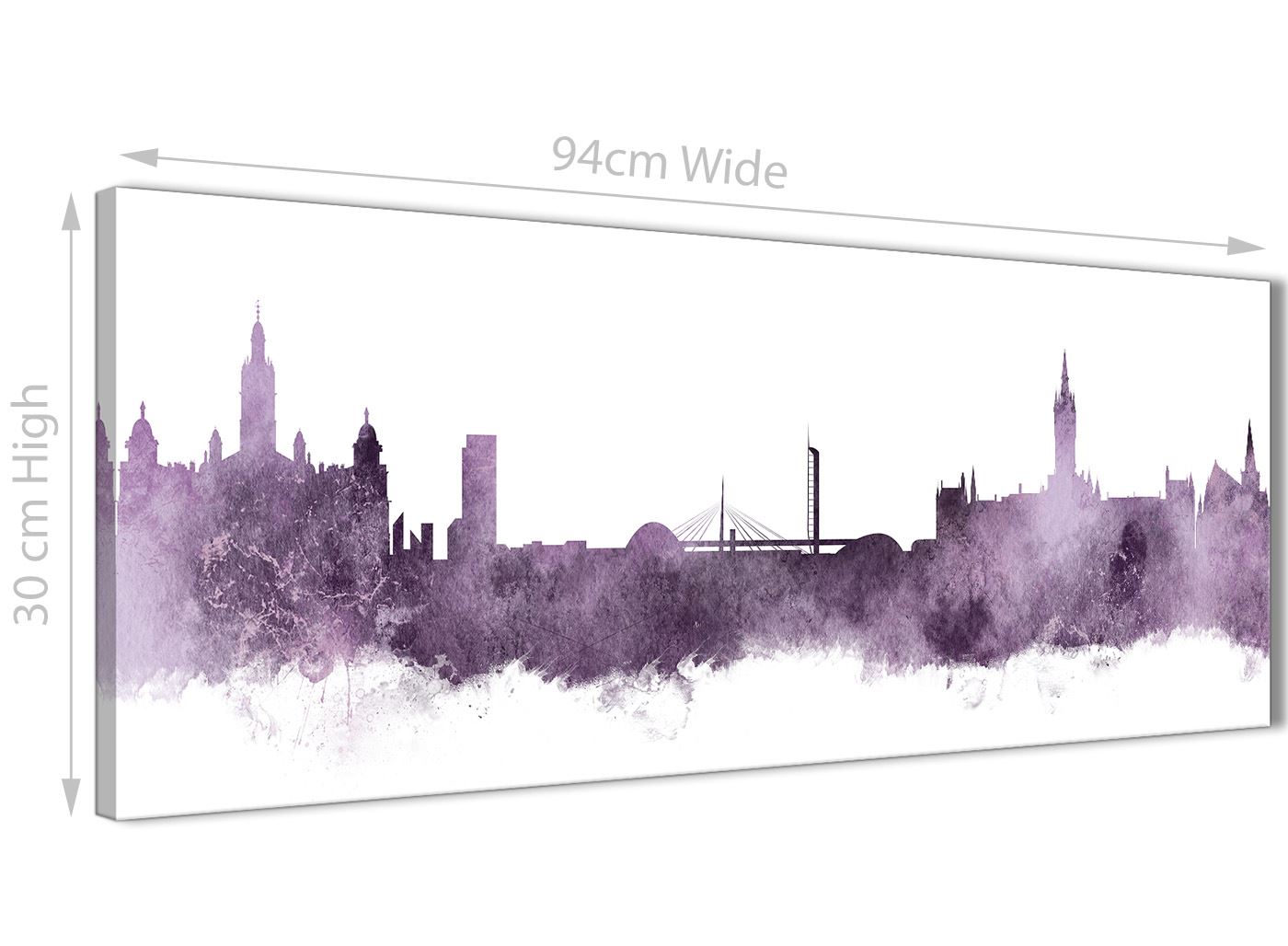 Glasgow Skyline Canvas Wall Art Print - 17 Colours Available - 94cm wide - Picture 69 of 86