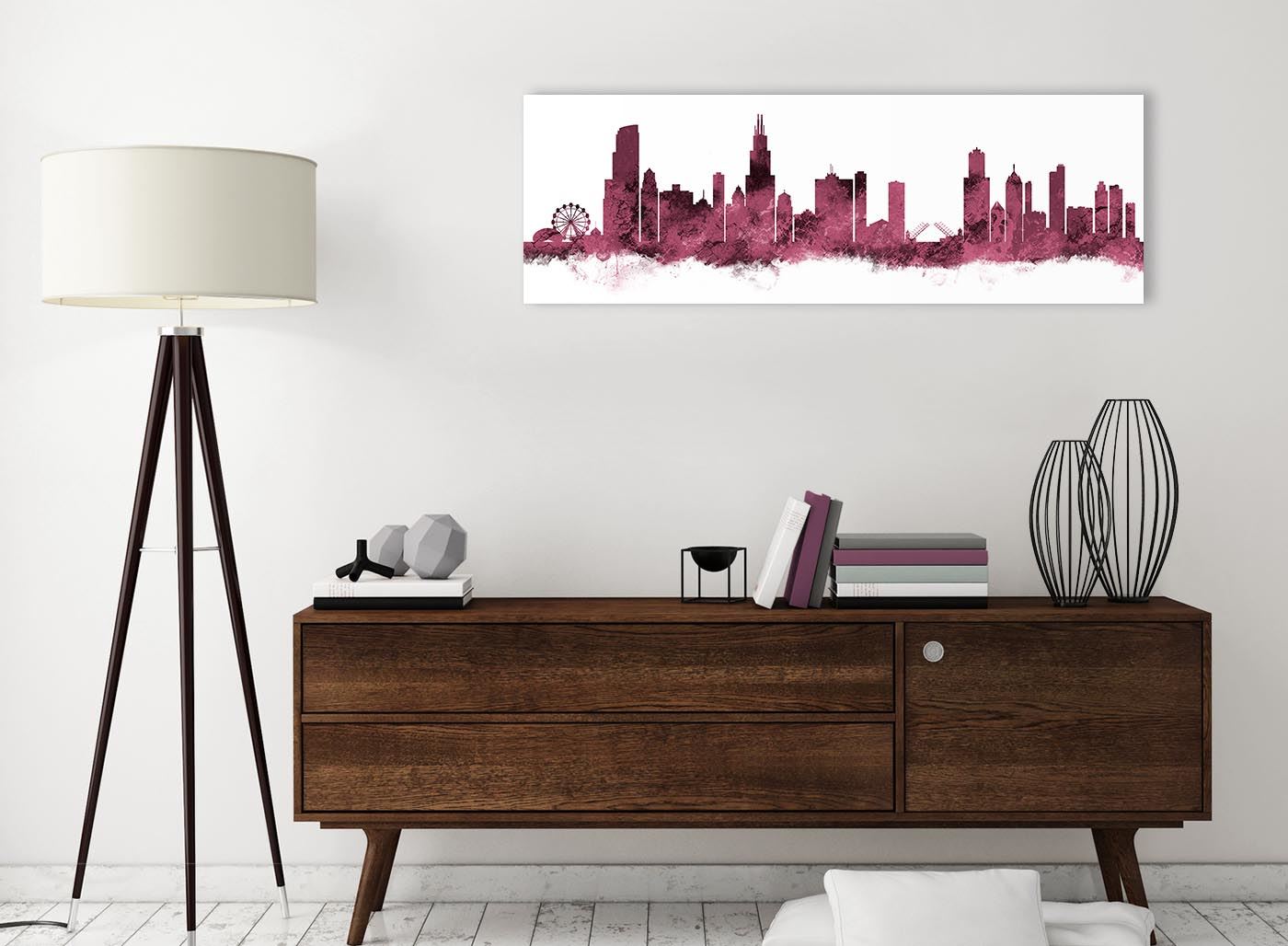 Chicago Skyline Leinwand Wandbild Kunstdruck - 17 Farben verfügbar - 94 cm breit - Bild 73 von 101