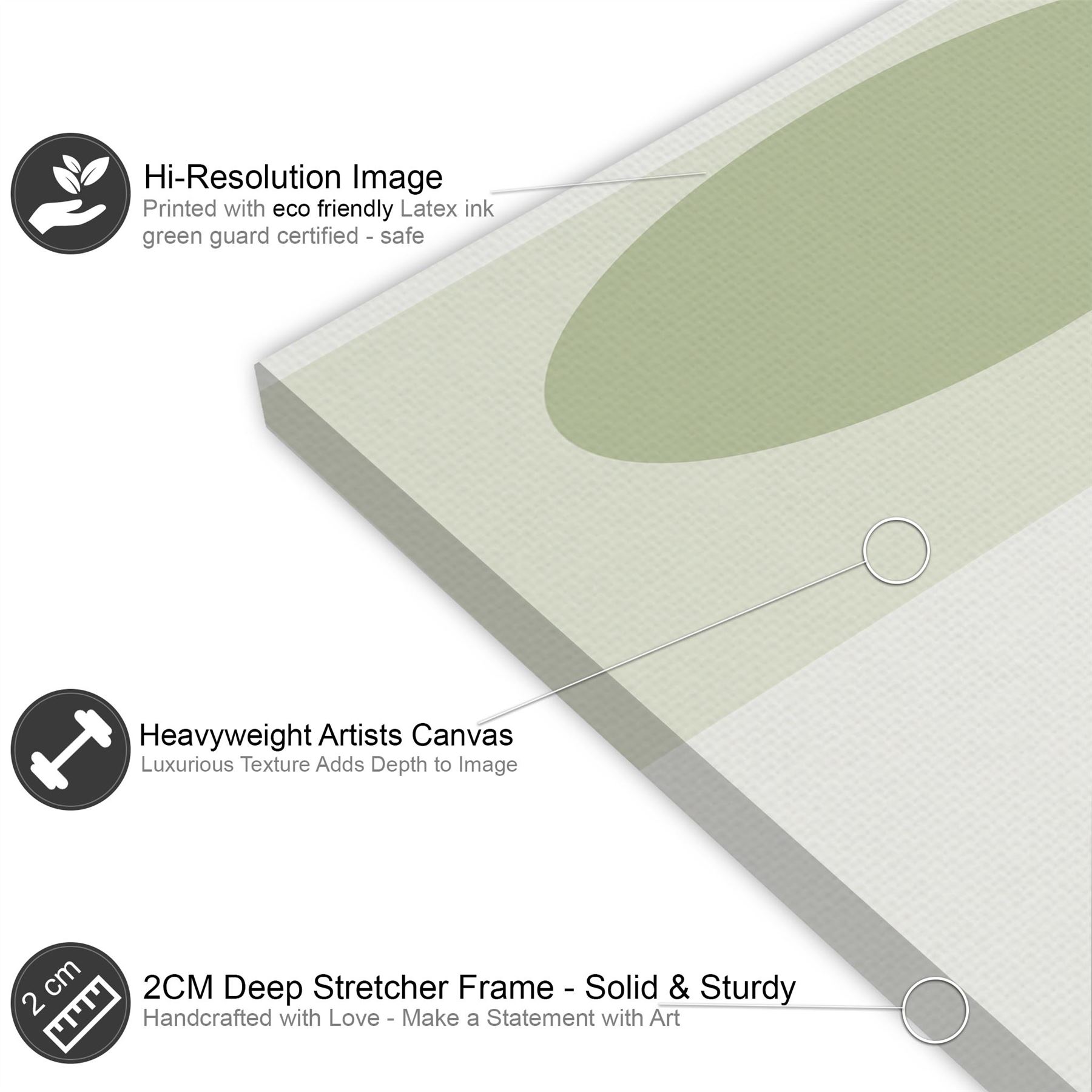 Abstrakter Salbei grün gelb geometrisches Design Leinwand Kunstdrucke - Bild 19 von 56