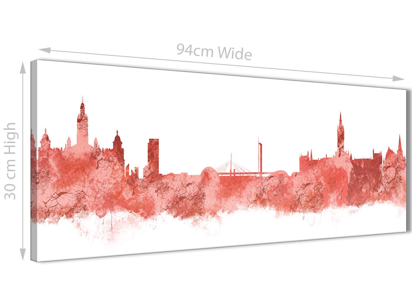 Glasgow Skyline Canvas Wall Art Print - 17 Colours Available - 94cm wide - Picture 24 of 86