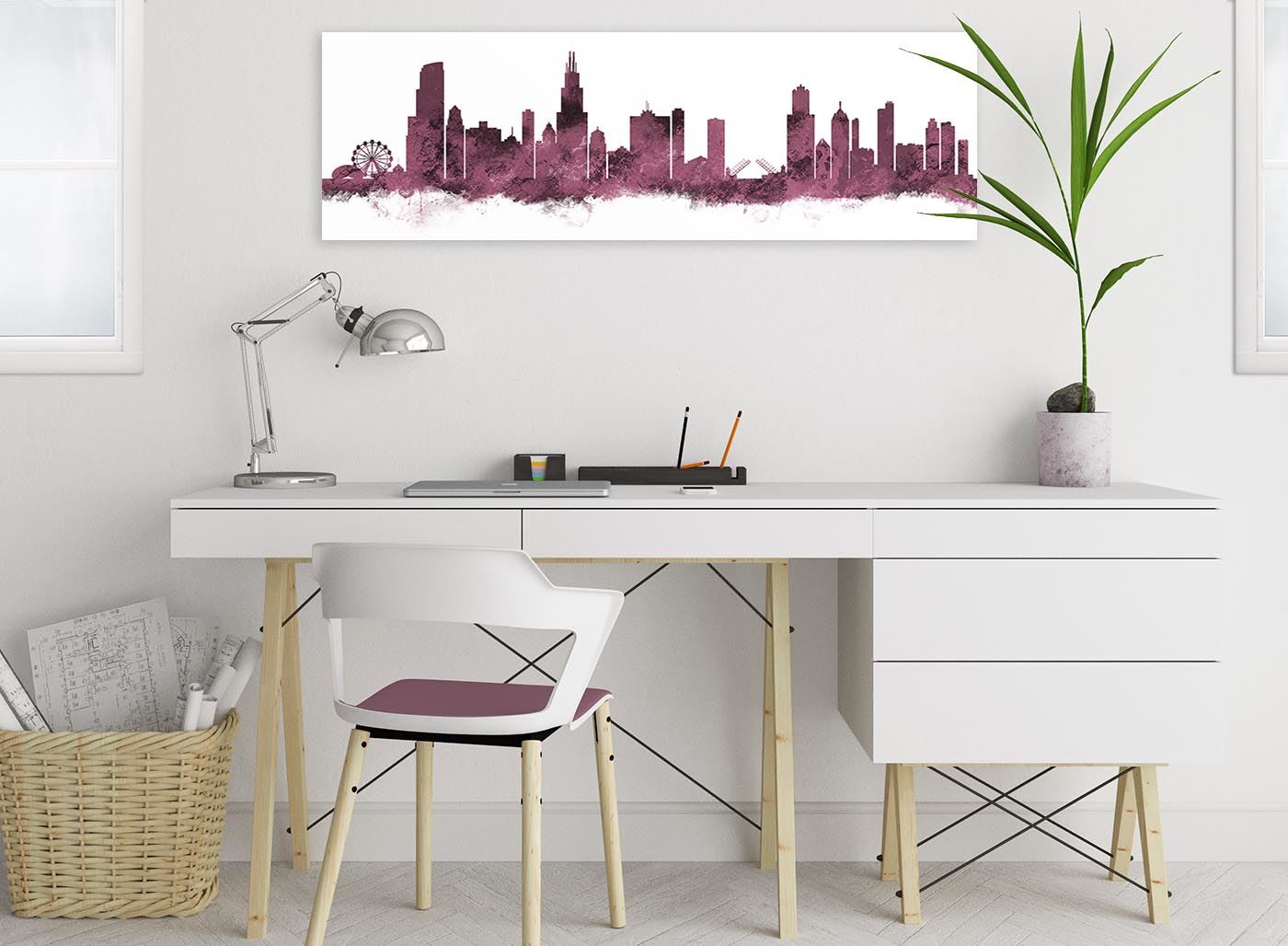 Chicago Skyline Leinwand Wandbild Kunstdruck - 17 Farben verfügbar - 94 cm breit - Bild 76 von 101