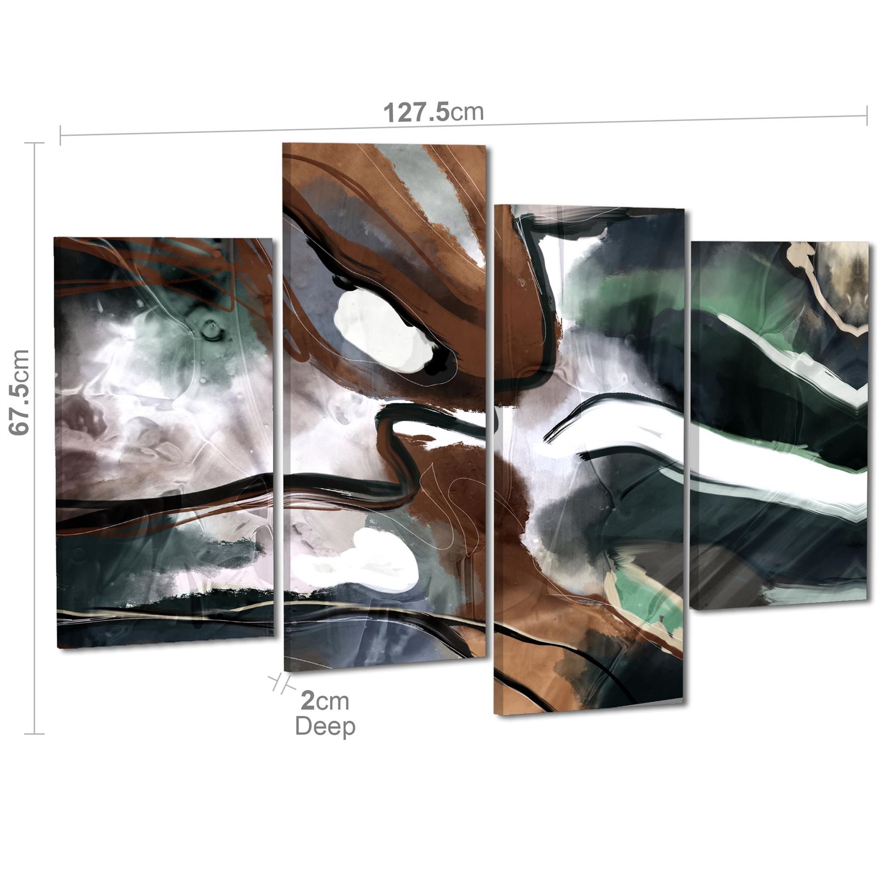 Abstract Brown Green Graphic Framed Art Prints - Picture 46 of 55