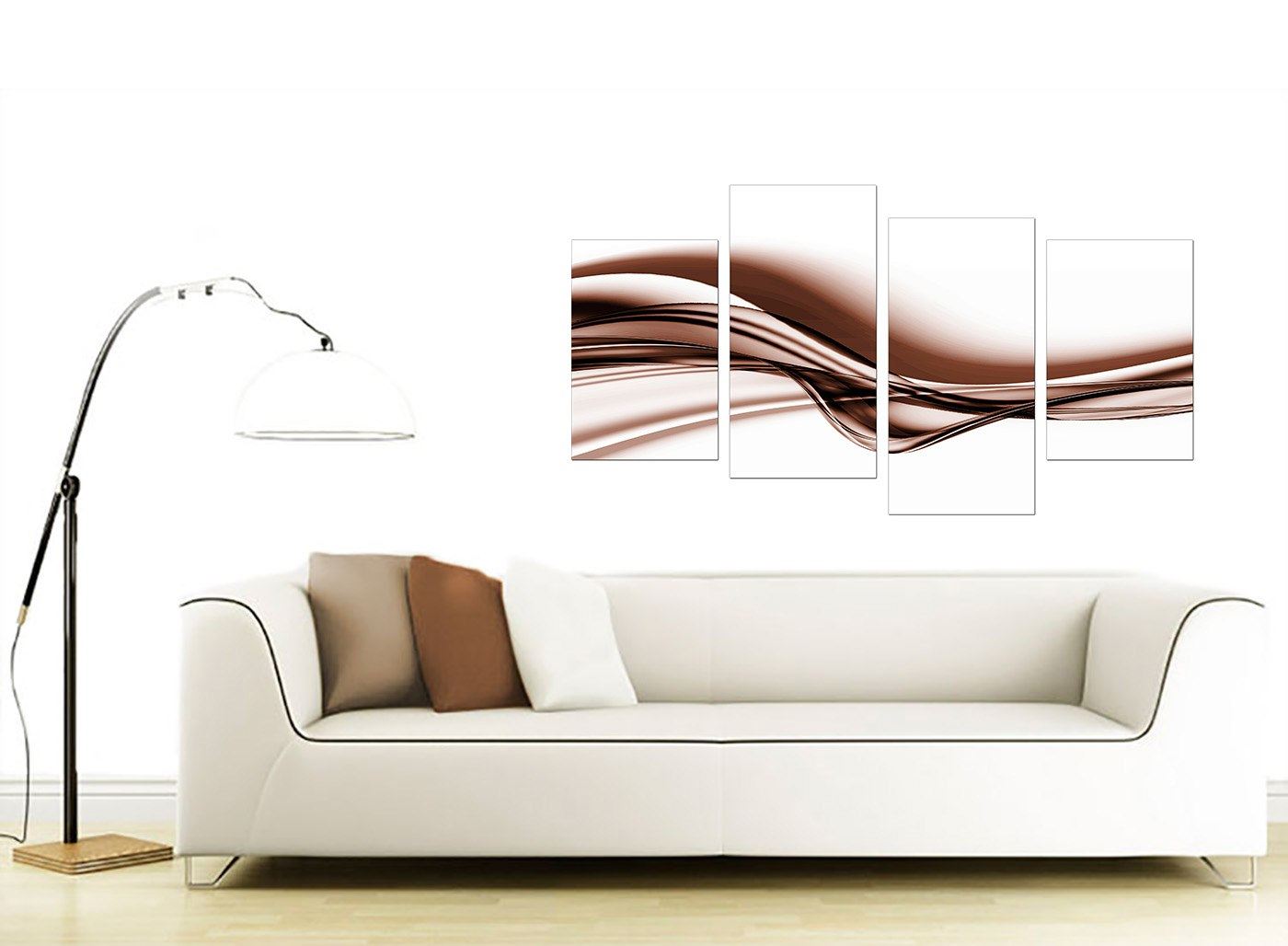 Large Modern Brown Canvas Wall Art Pictures 130cm Wide Prints Set 4034