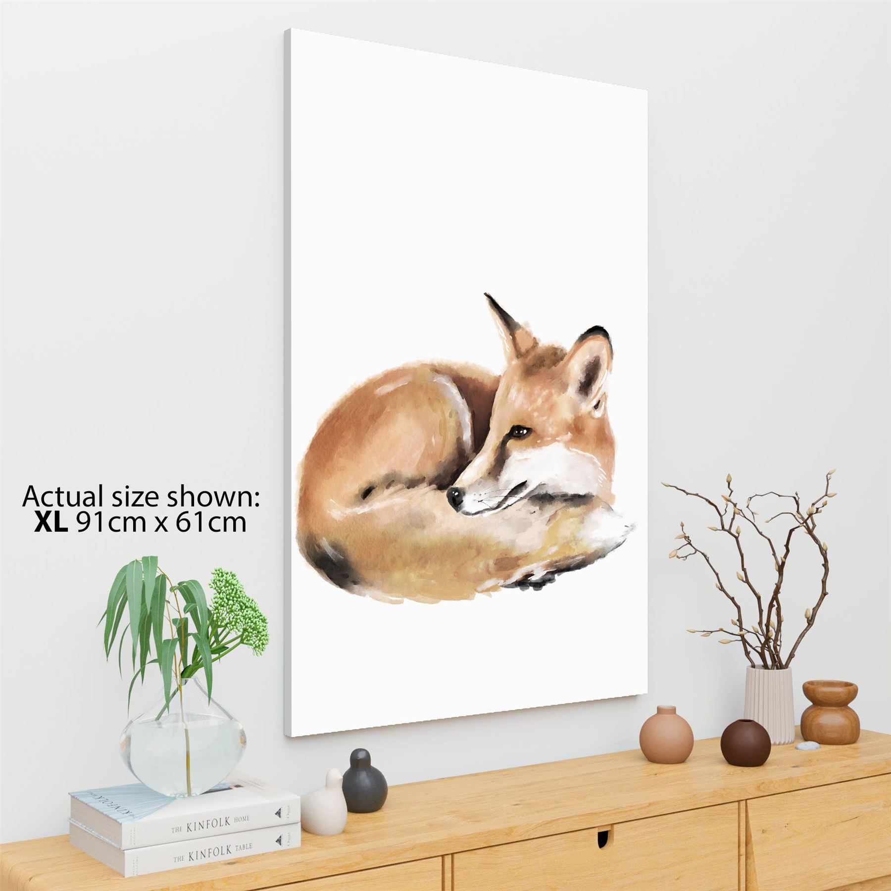 Fox Canvas Wall Art Print - Brown - Picture 9 of 13