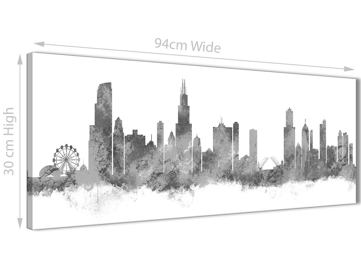 Chicago Skyline Leinwand Wandbild Kunstdruck - 17 Farben verfügbar - 94 cm breit - Bild 44 von 101
