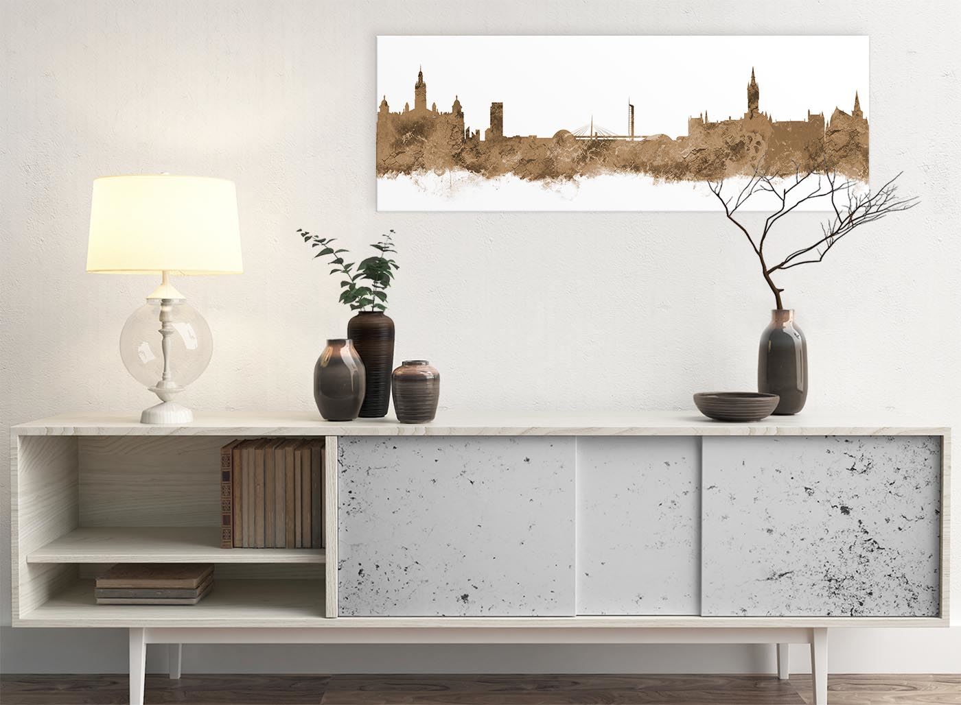 Glasgow Skyline Canvas Wall Art Print - 17 Colours Available - 94cm wide - Picture 15 of 86
