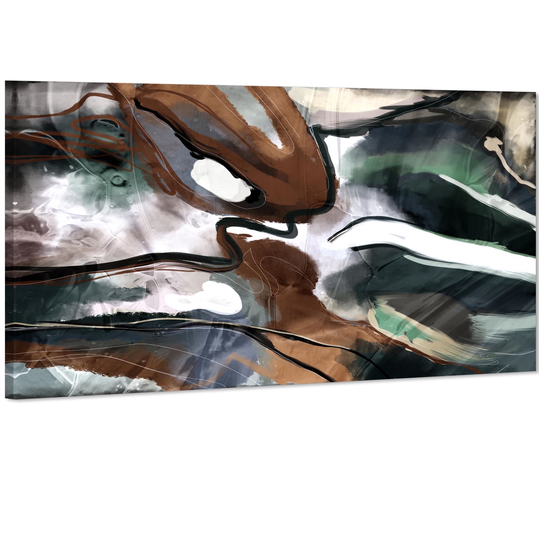 Abstract Brown Green Graphic Framed Art Prints - Picture 32 of 55