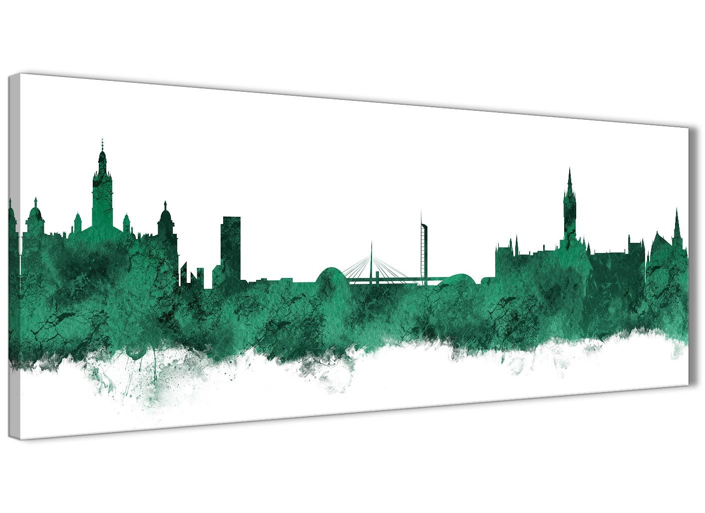 Glasgow Skyline Canvas Wall Art Print - 17 Colours Available - 94cm wide - Picture 32 of 86