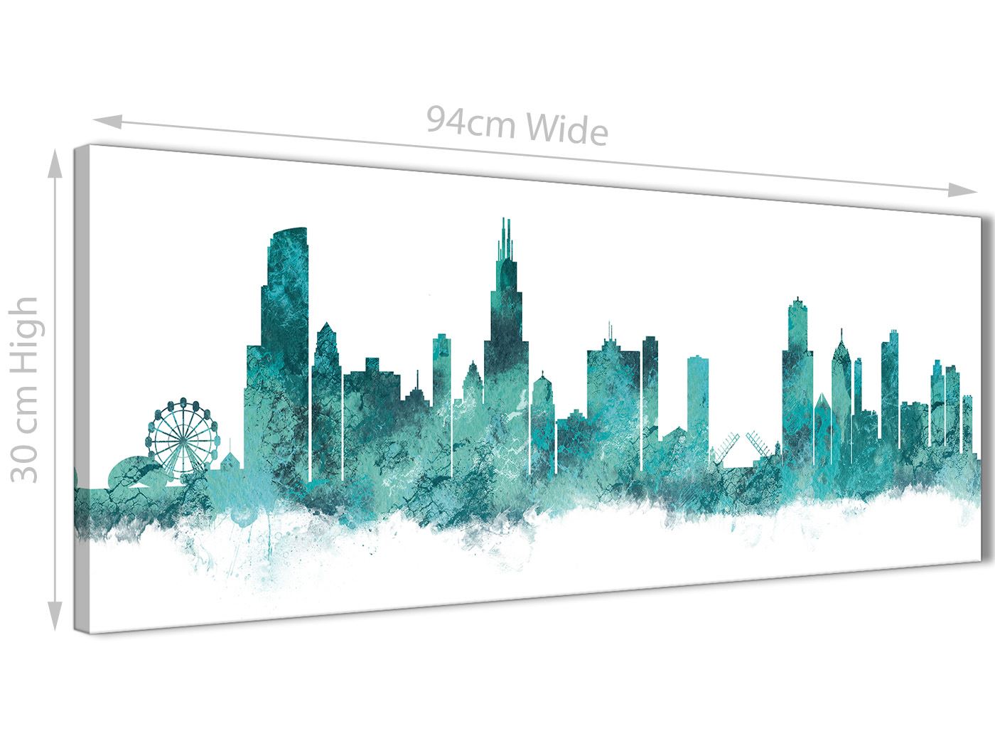 Chicago Skyline Leinwand Wandbild Kunstdruck - 17 Farben verfügbar - 94 cm breit - Bild 98 von 101