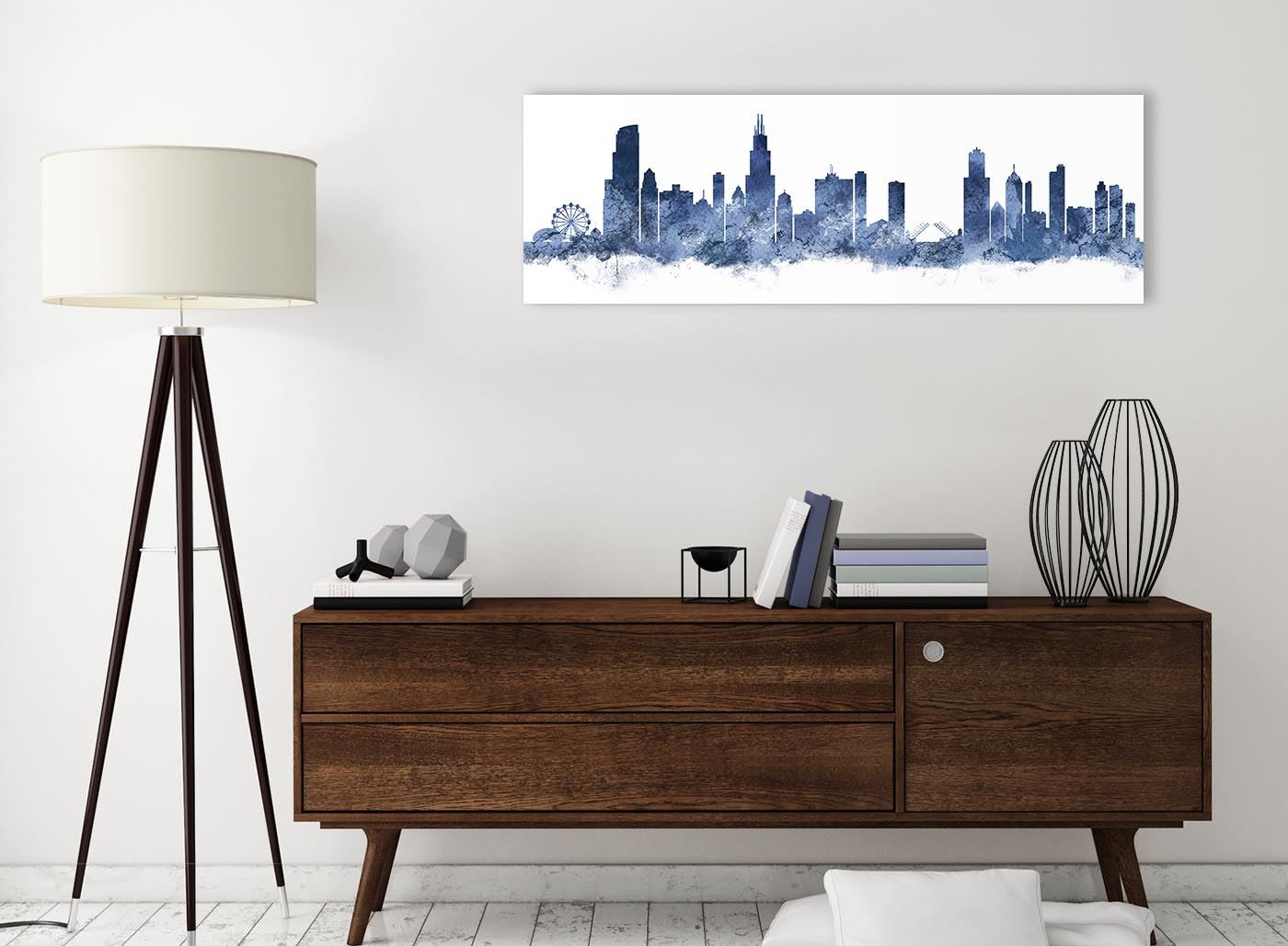 Chicago Skyline Leinwand Wandbild Kunstdruck - 17 Farben verfügbar - 94 cm breit - Bild 3 von 101
