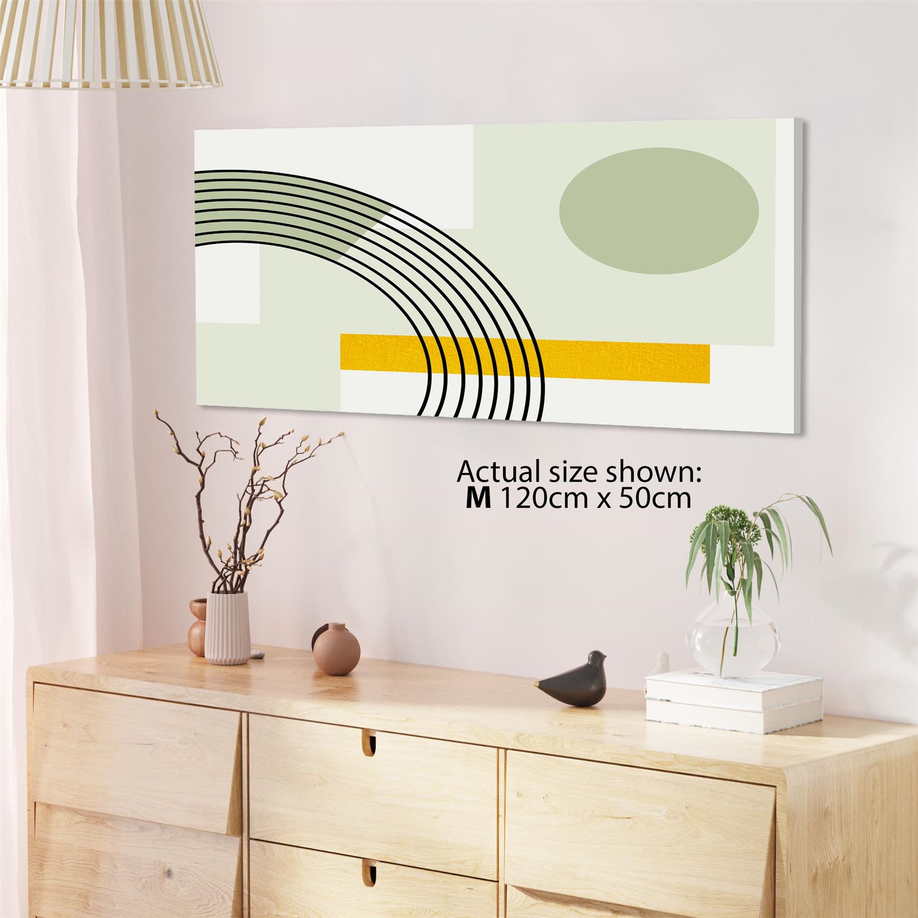 Abstrakter Salbei grün gelb geometrisches Design Leinwand Kunstdrucke - Bild 35 von 56