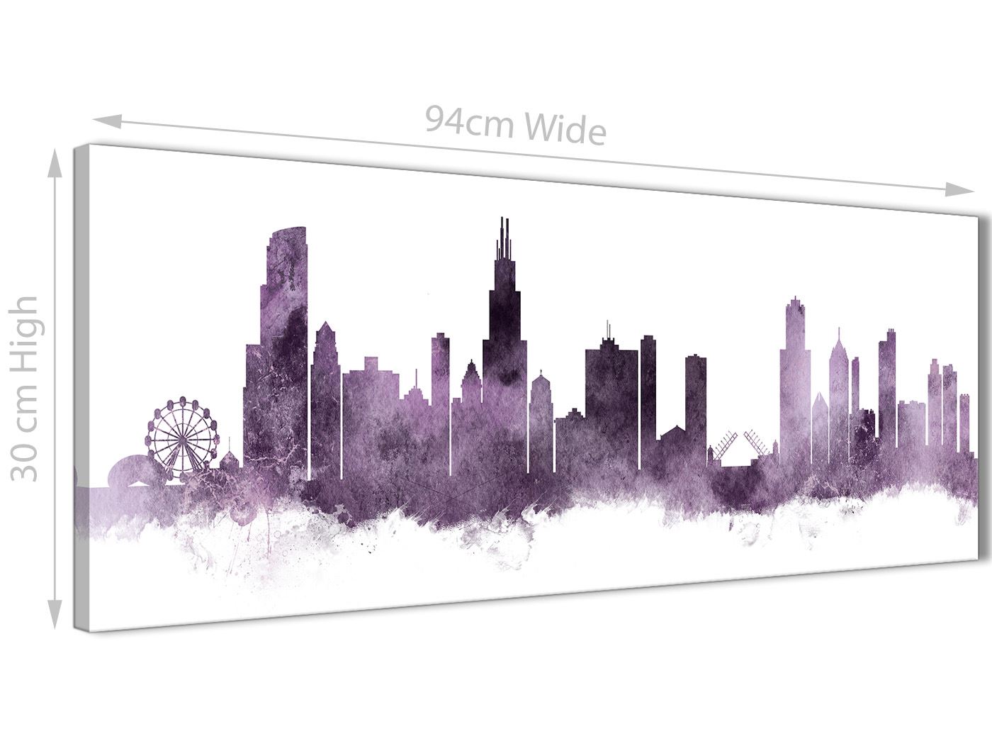 Chicago Skyline Leinwand Wandbild Kunstdruck - 17 Farben verfügbar - 94 cm breit - Bild 80 von 101