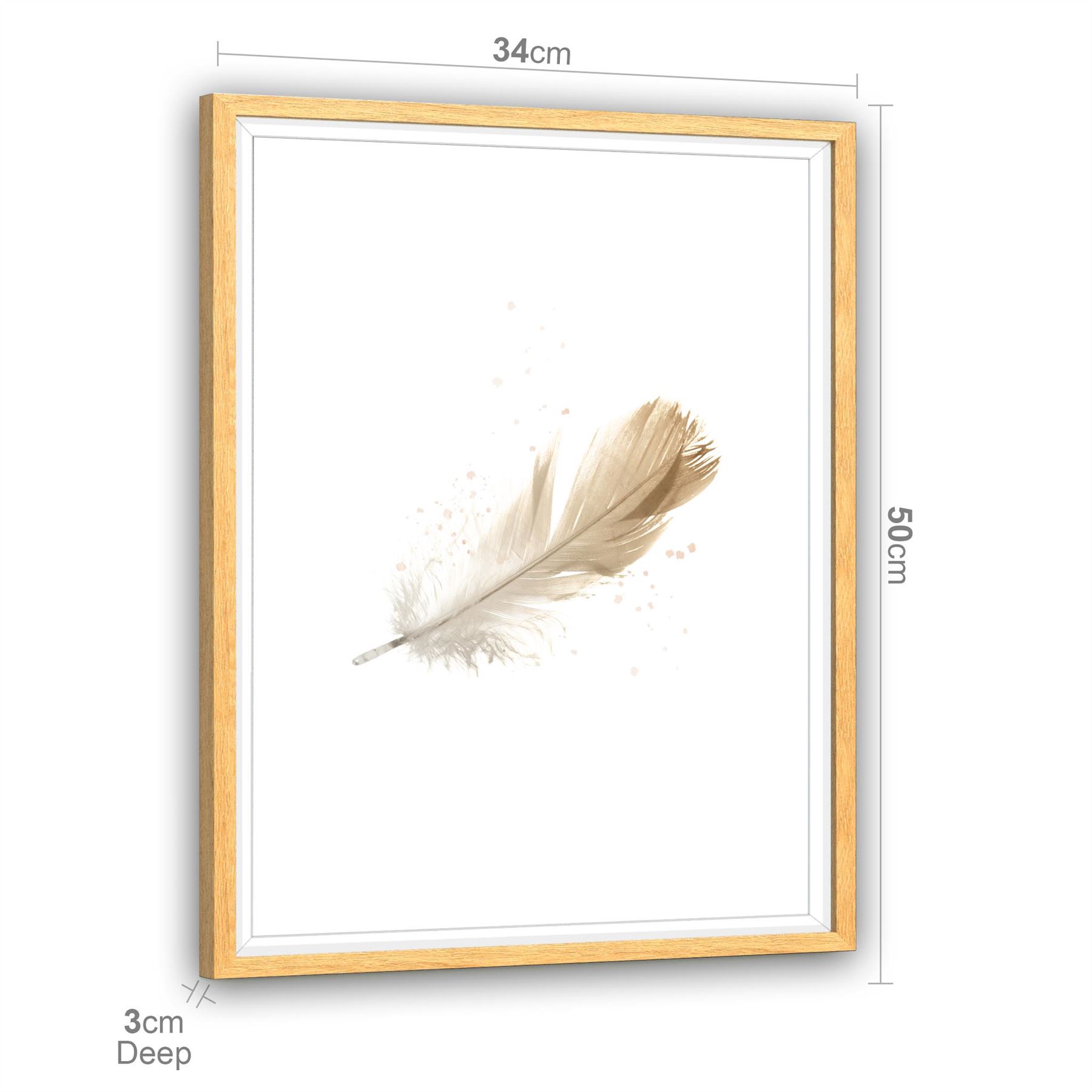 Falling Feather Canvas Wall Art Picture Yellow Klasyczna najnowsza praca