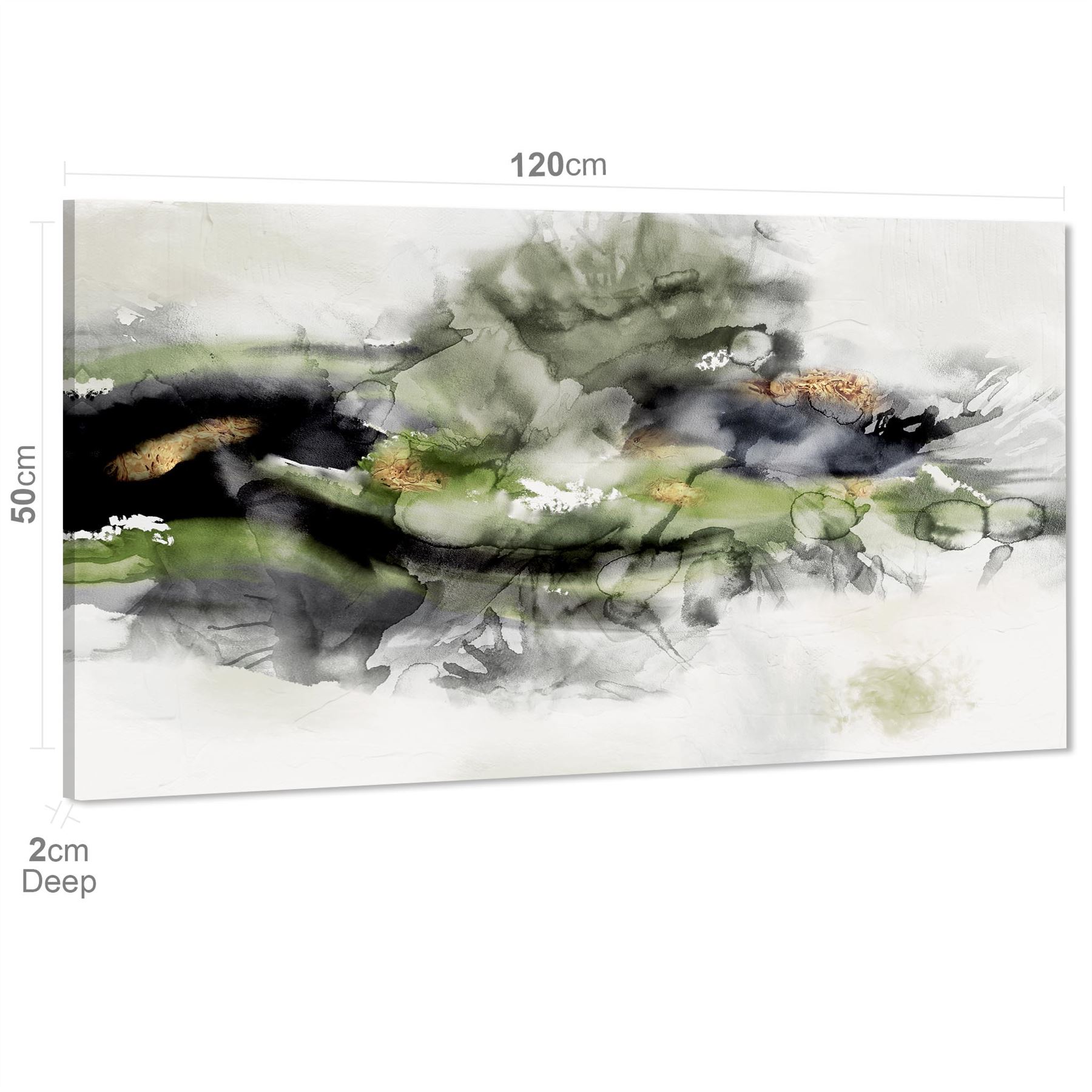 Abstract Lime Green Grey Watercolour Canvas Art Pictures - Picture 34 of 54