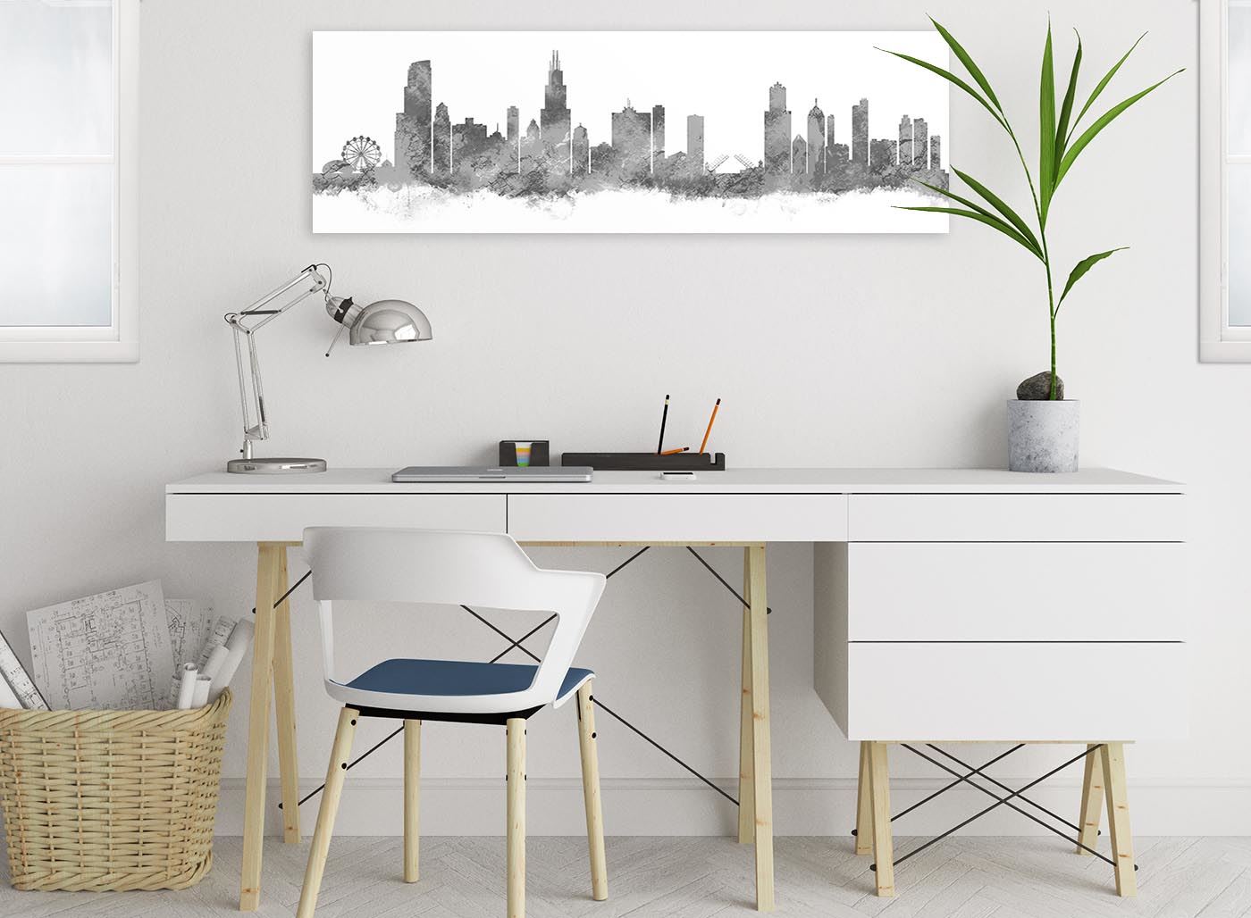 Chicago Skyline Leinwand Wandbild Kunstdruck - 17 Farben verfügbar - 94 cm breit - Bild 46 von 101