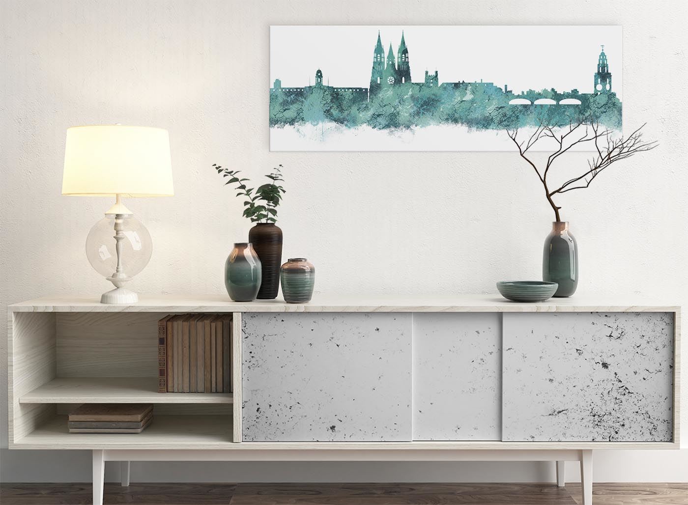 Cork Skyline Canvas Wall Art Print - 17 Colours Available - 94cm wide - Picture 85 of 86