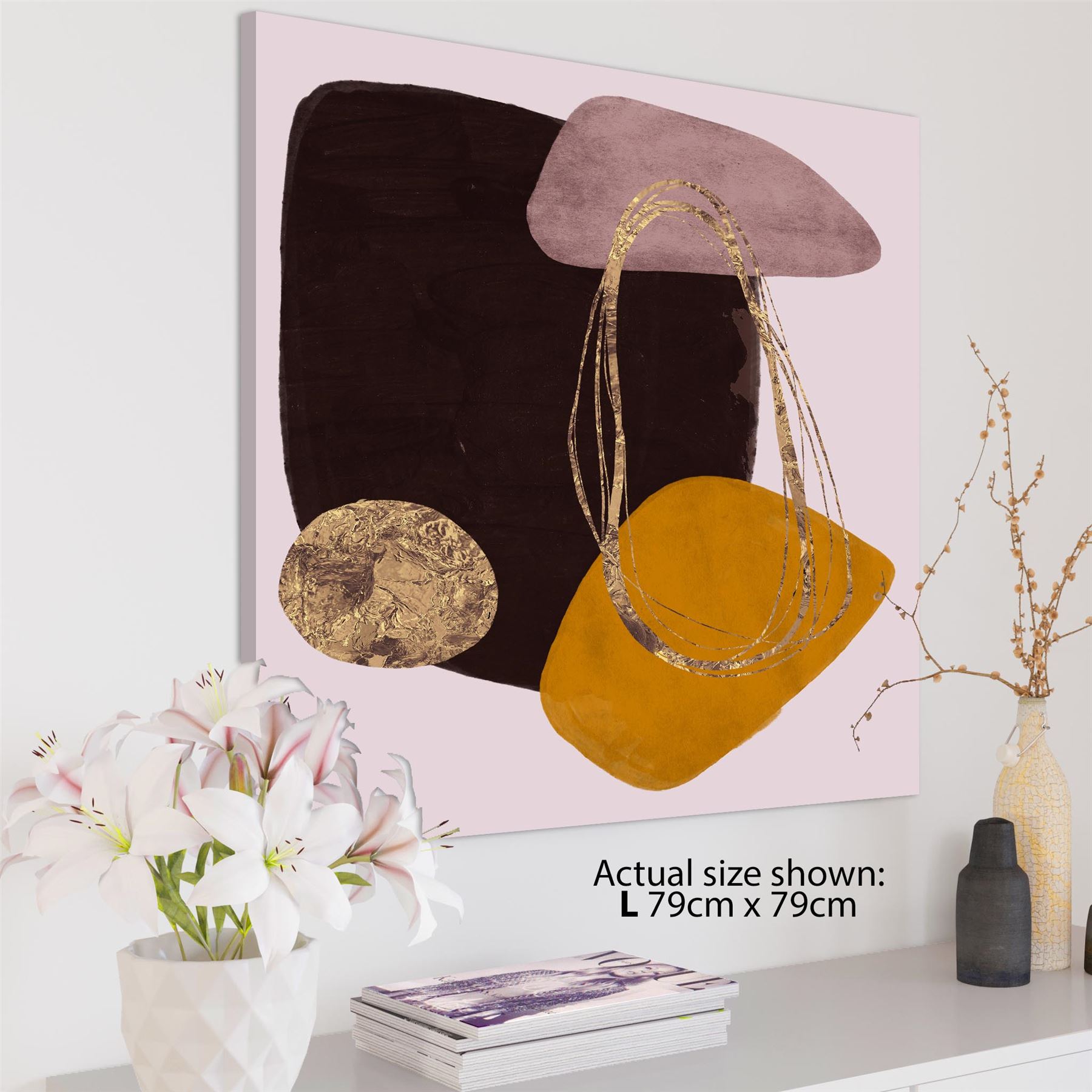 Abstract Pink Brown Graphic Framed Art Prints - Picture 9 of 54