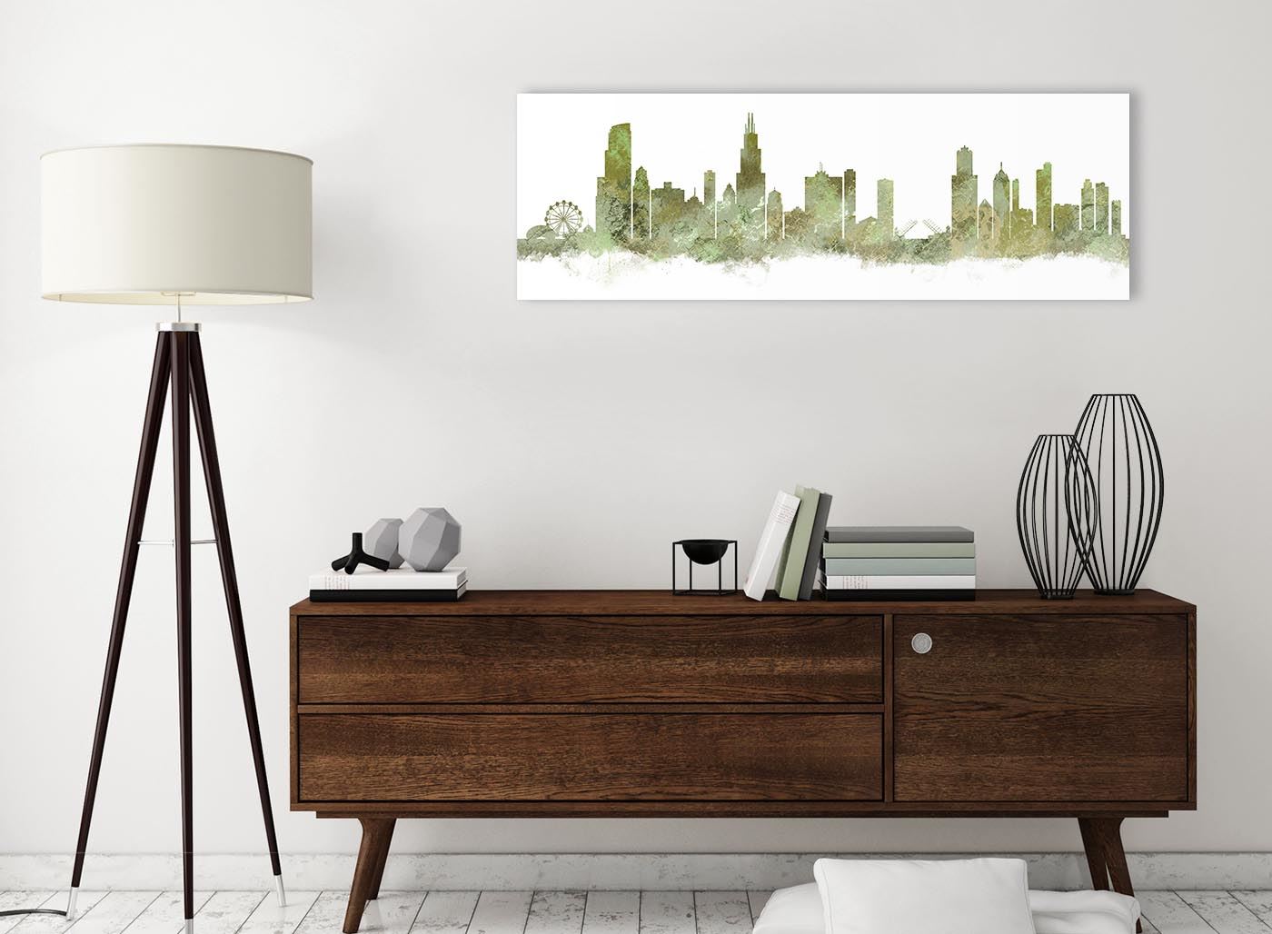Chicago Skyline Leinwand Wandbild Kunstdruck - 17 Farben verfügbar - 94 cm breit - Bild 91 von 101