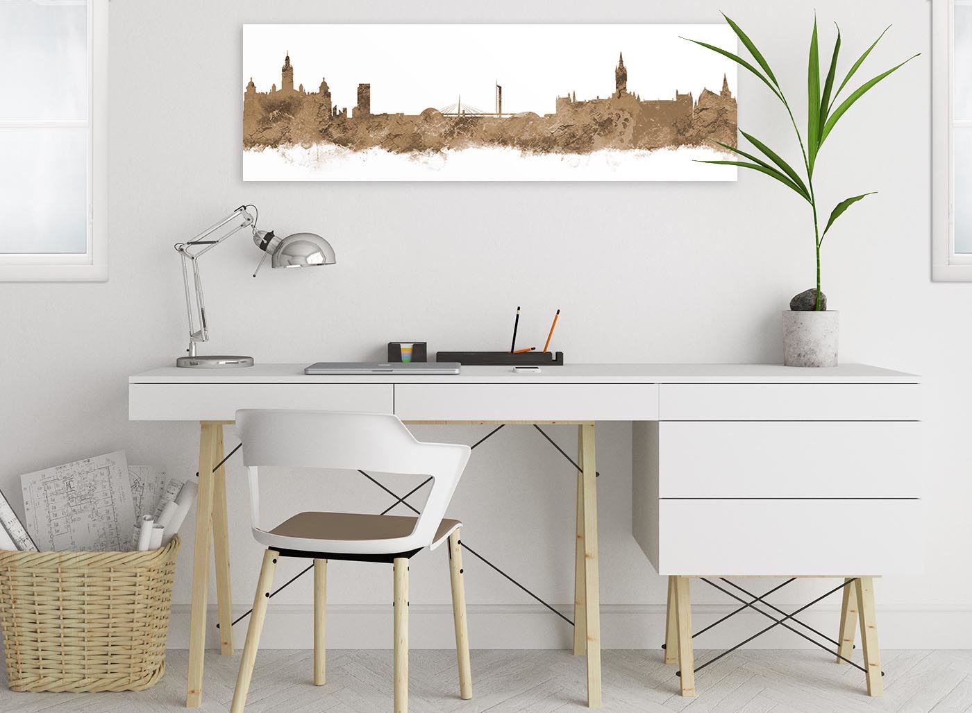 Glasgow Skyline Canvas Wall Art Print - 17 Colours Available - 94cm wide - Picture 16 of 86