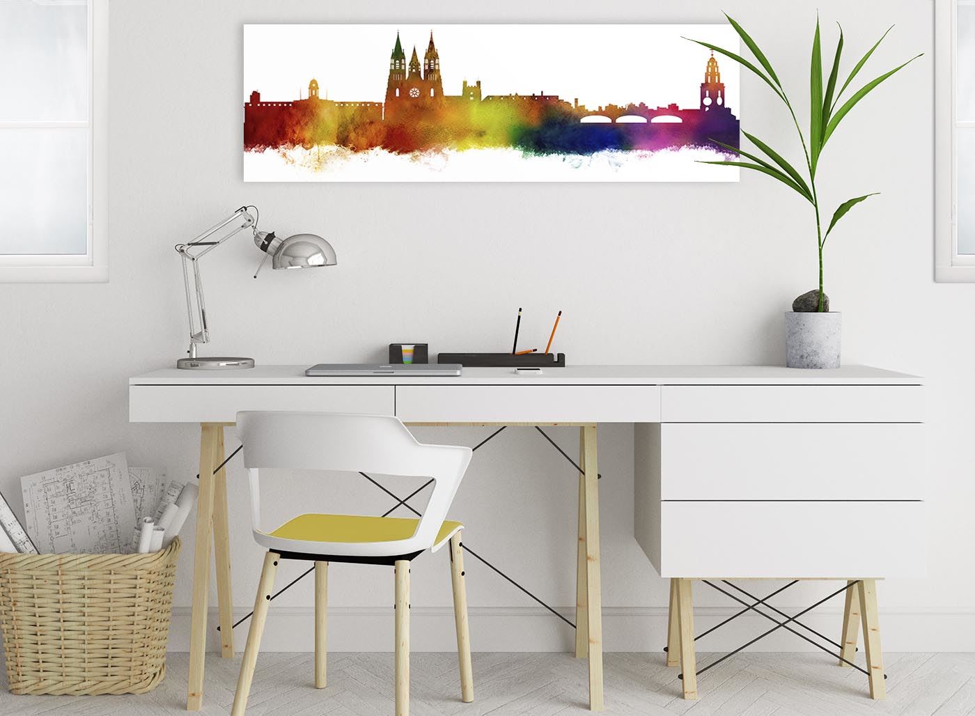 Cork Skyline Canvas Wall Art Print - 17 Colours Available - 94cm wide - Picture 57 of 86