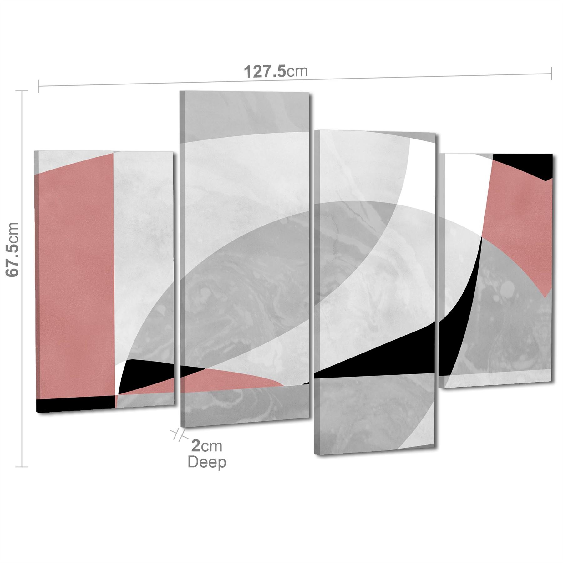 Abstract Pink Grey Watercolour Canvas Wall Art Print - Picture 46 of 55