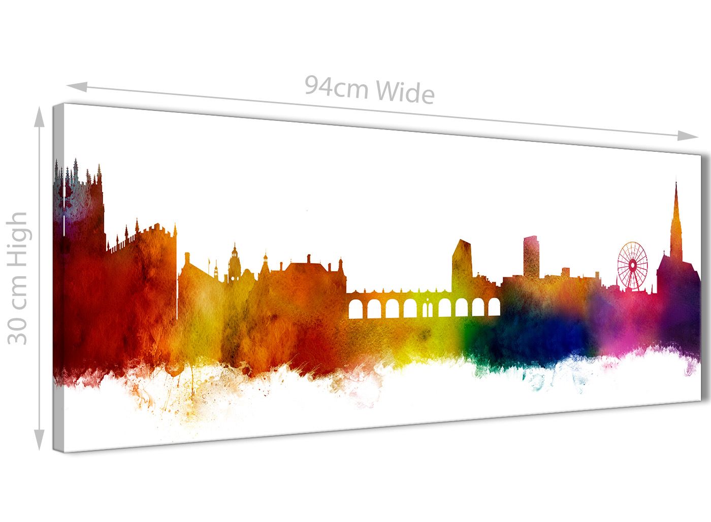 Sheffield Skyline Canvas Wall Art Print - 17 Colours Available - 94cm wide - Picture 54 of 86