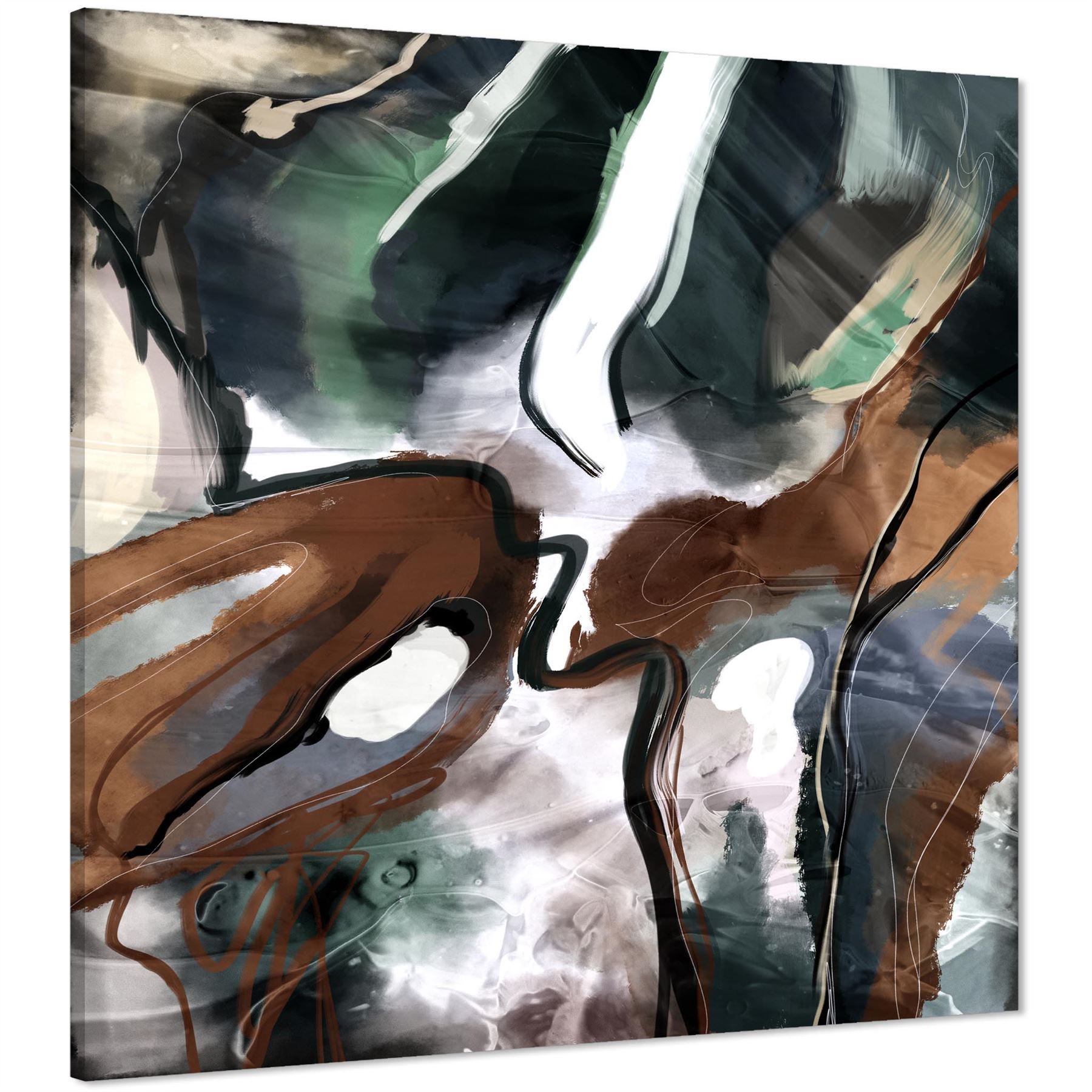Abstract Brown Green Graphic Framed Art Prints - Picture 20 of 55